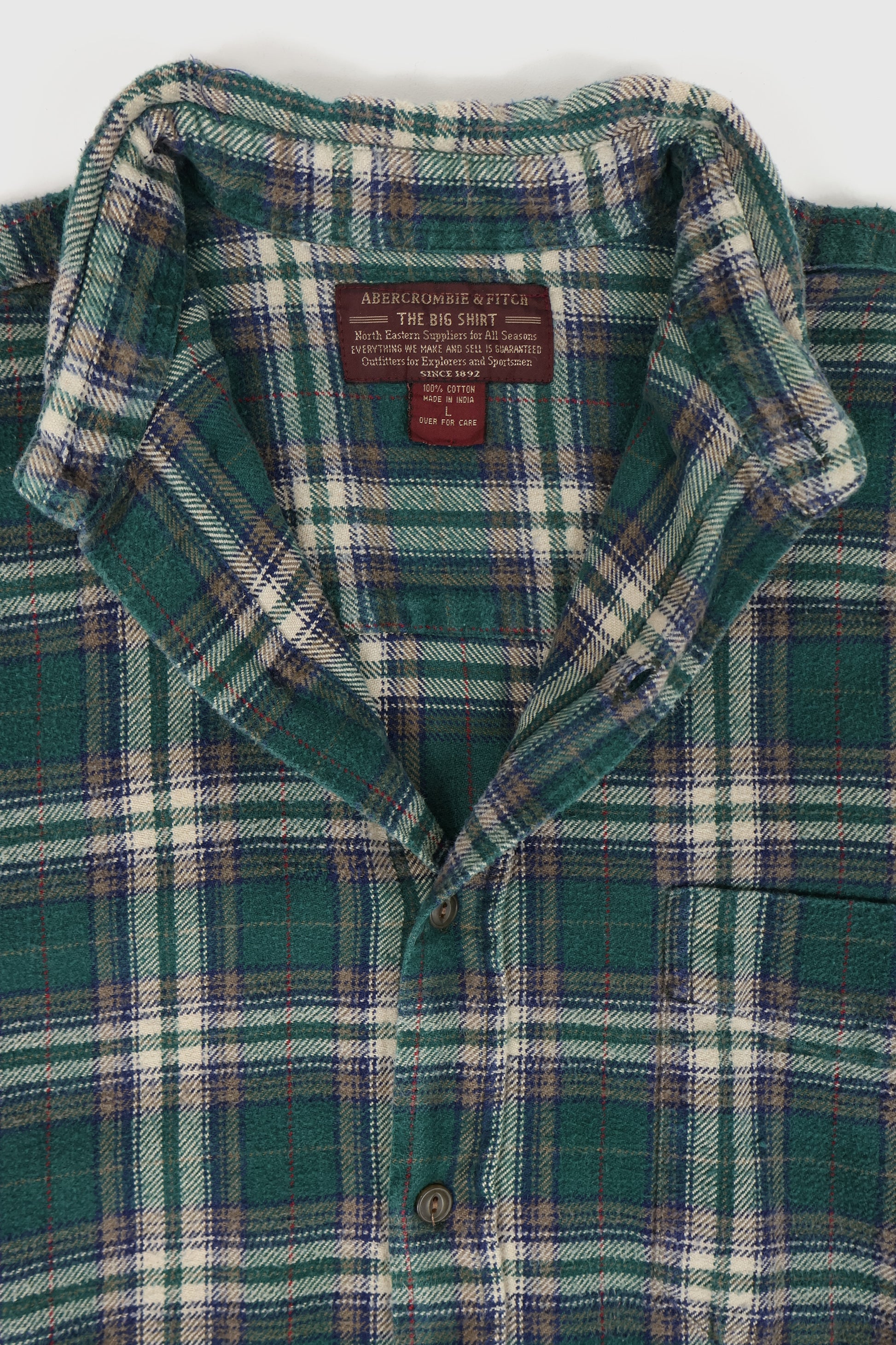 Vintage Abercrombie Plaid Flannel Button-Down Shirt Image 2