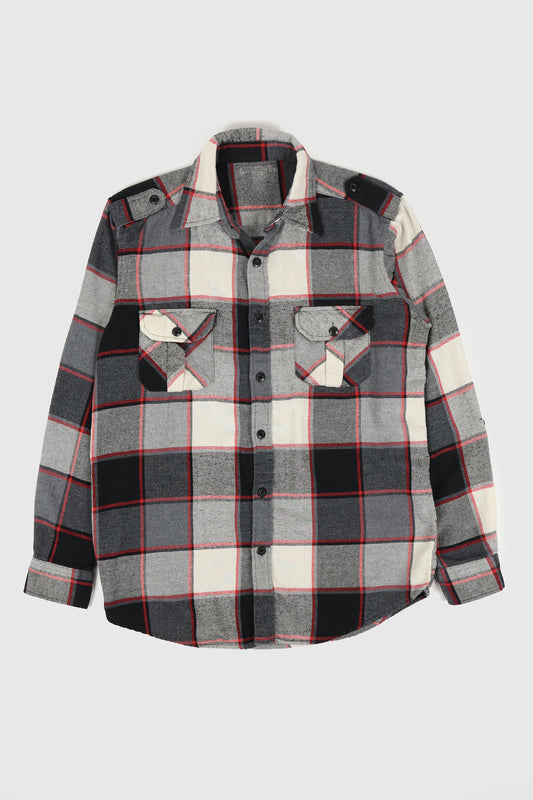 Vintage Black Plaid Button-Down Shirt Image 0