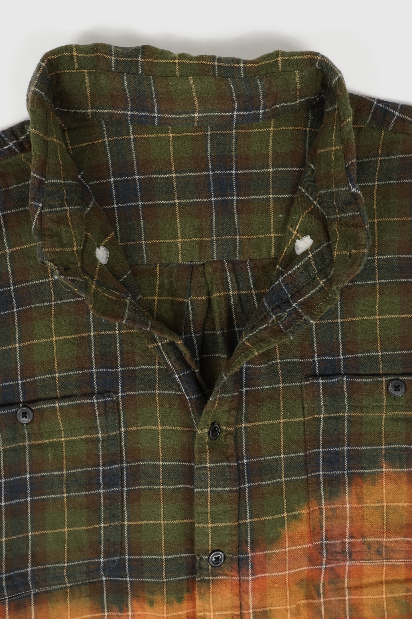 Vintage Green Plaid Flannel Button-Down Shirt