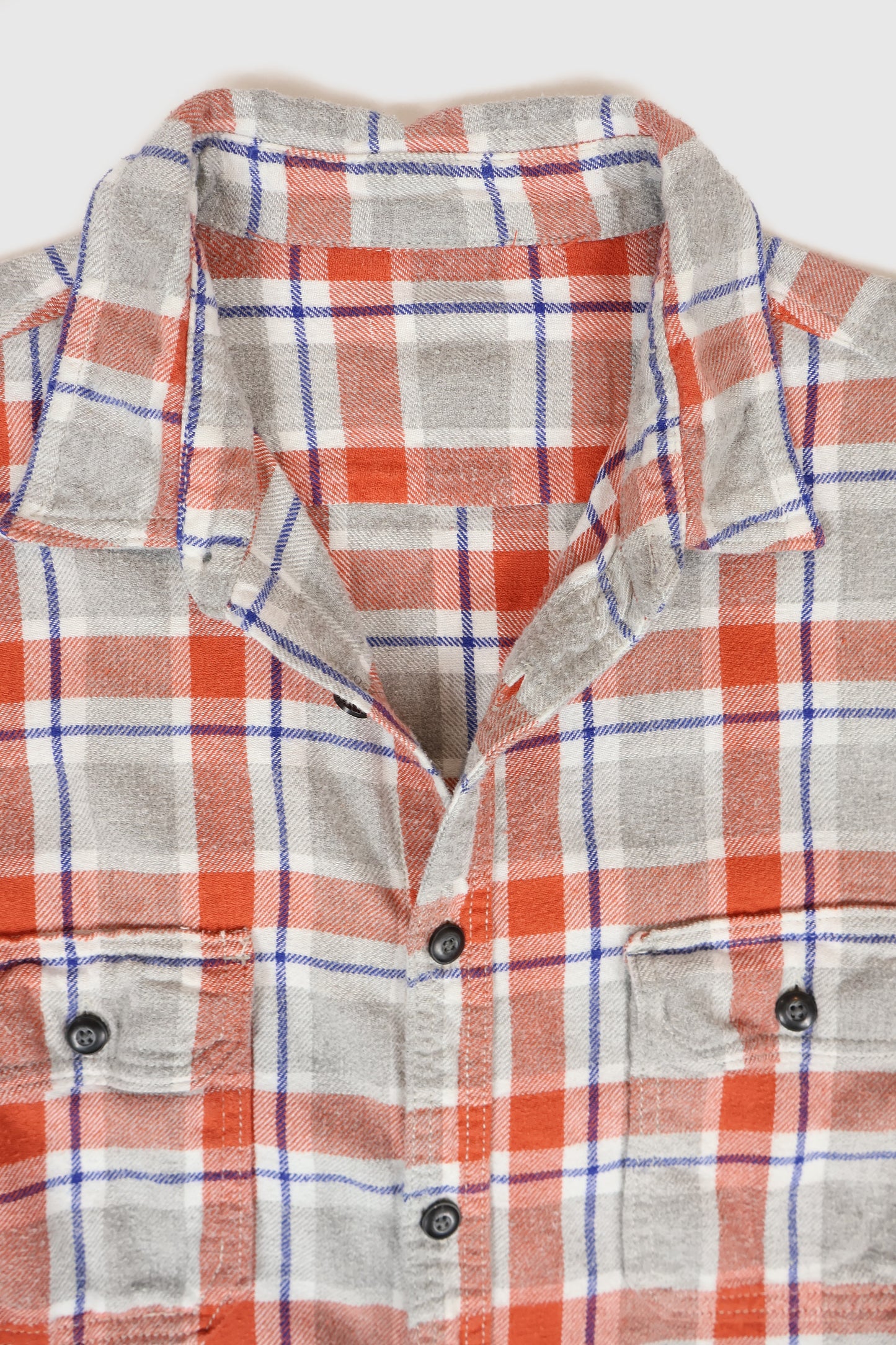 Vintage Grey Plaid Flannel Button-Down Shirt Image 2