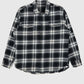 Vintage Black Plaid Button-Down Shirt