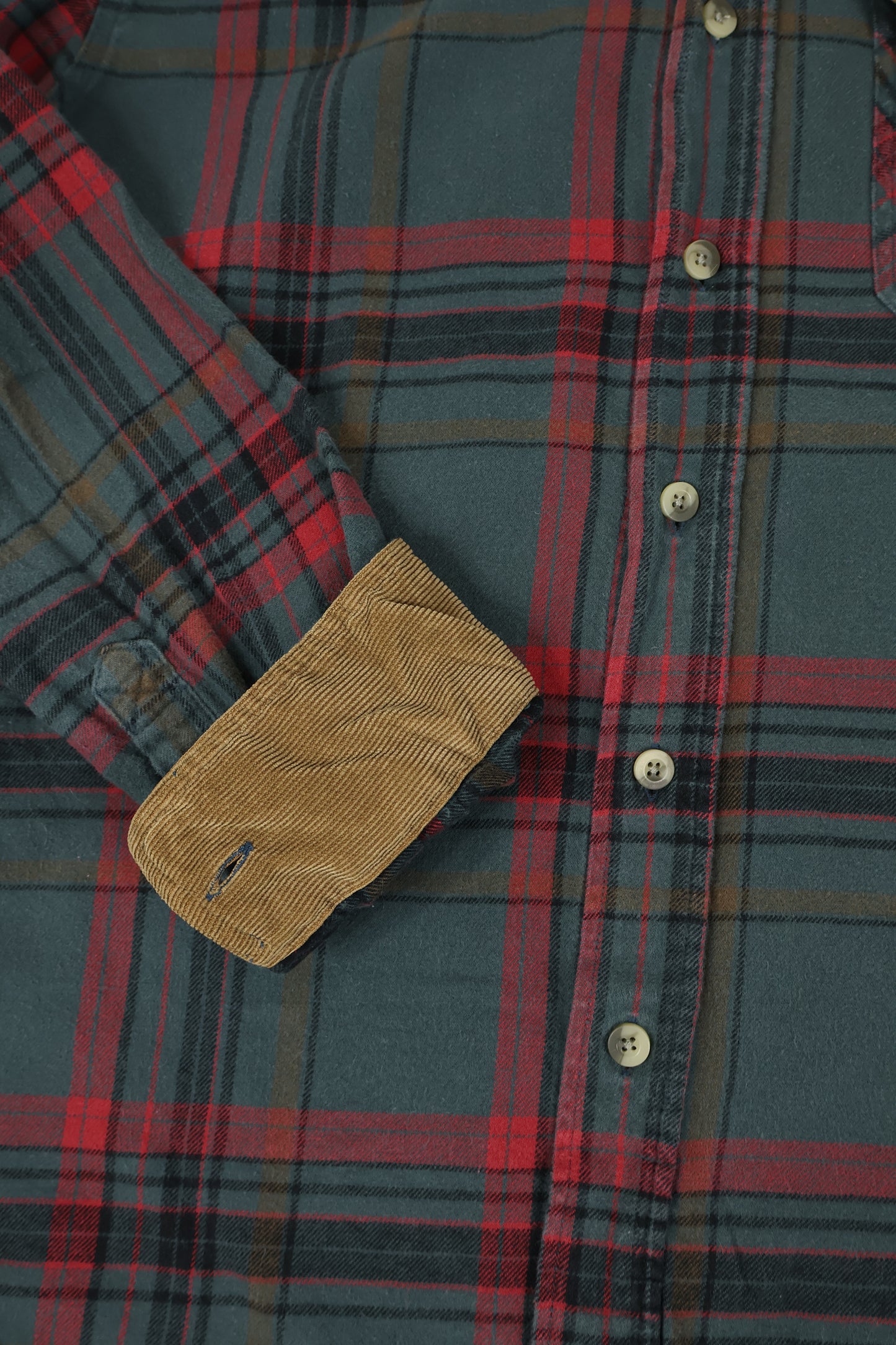 Vintage Green Plaid Button-Down Shirt