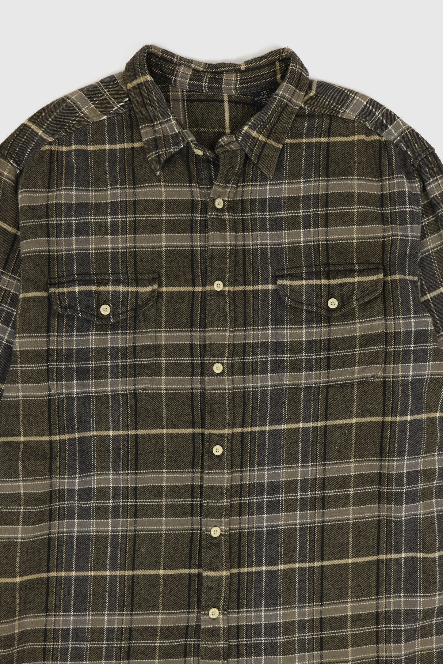 Vintage Plaid Flannel Button-Down Shirt