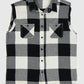 Vintage Sleeveless Plaid Button Down Shirt 01