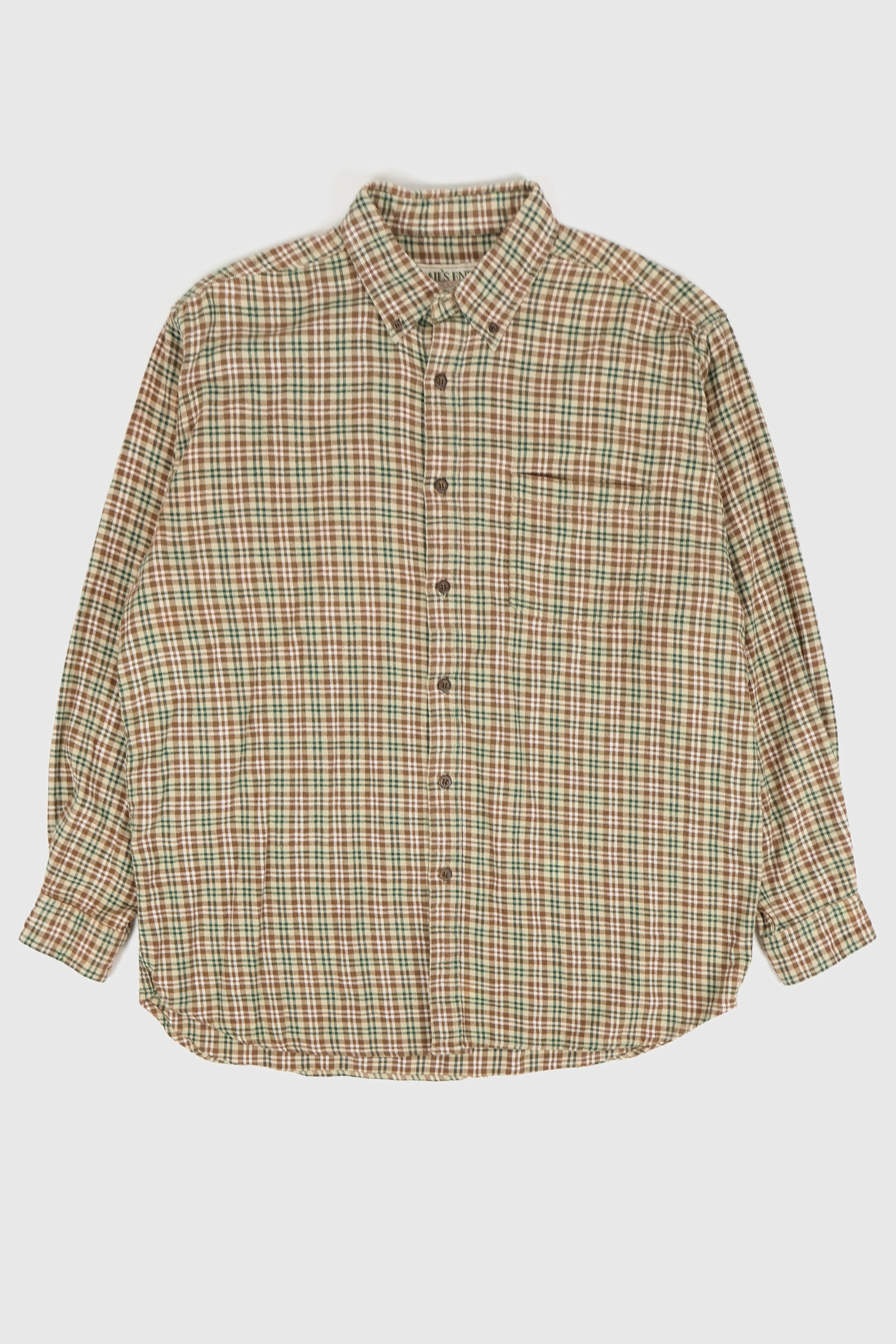 Vintage Brown Plaid Flannel Button-Down Shirt Image 0