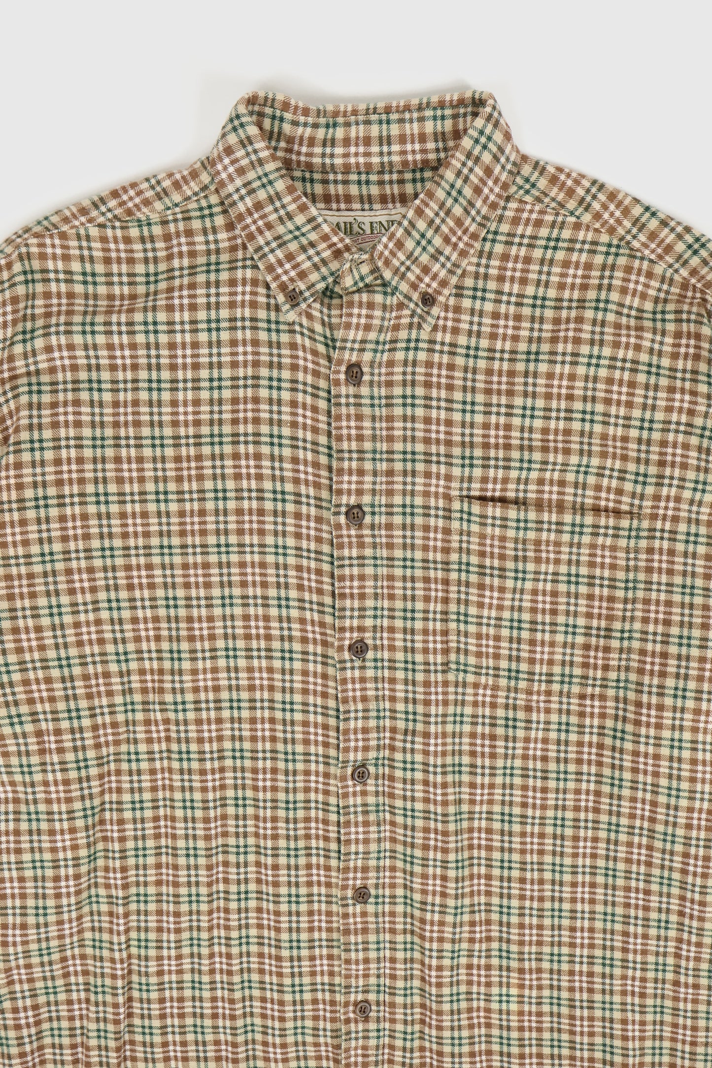 Vintage Brown Plaid Flannel Button-Down Shirt Image 1