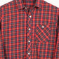 Red Plaid Button-Down Shirt