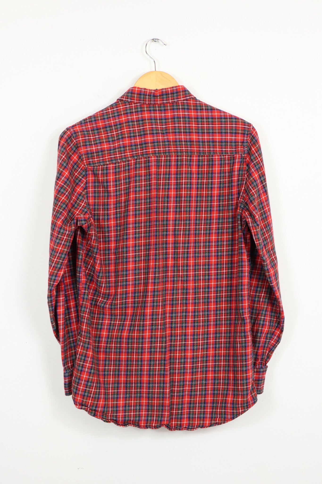 Red Plaid Button-Down Shirt