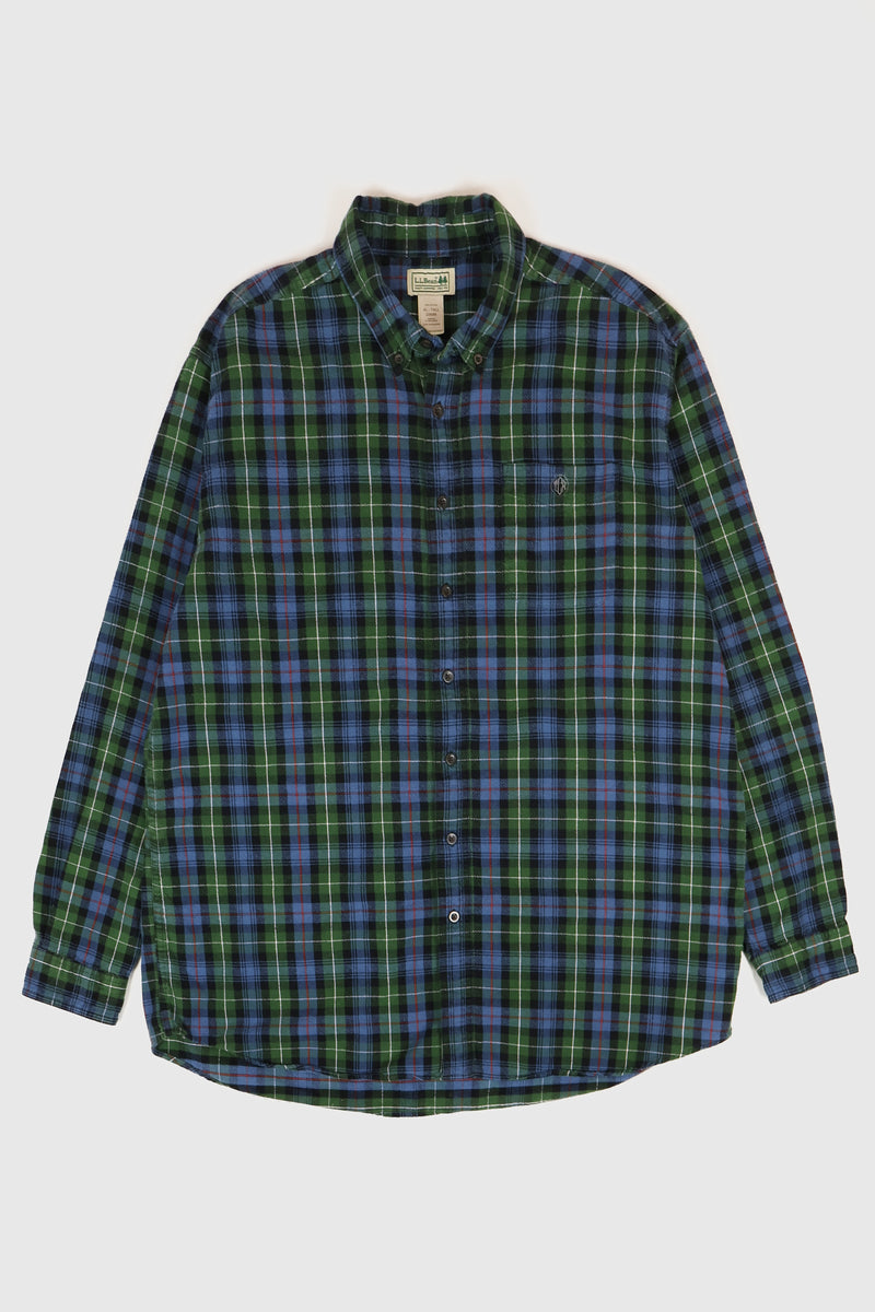 Vintage L.L. Bean Monogrammed Flannel Button-Down Shirt