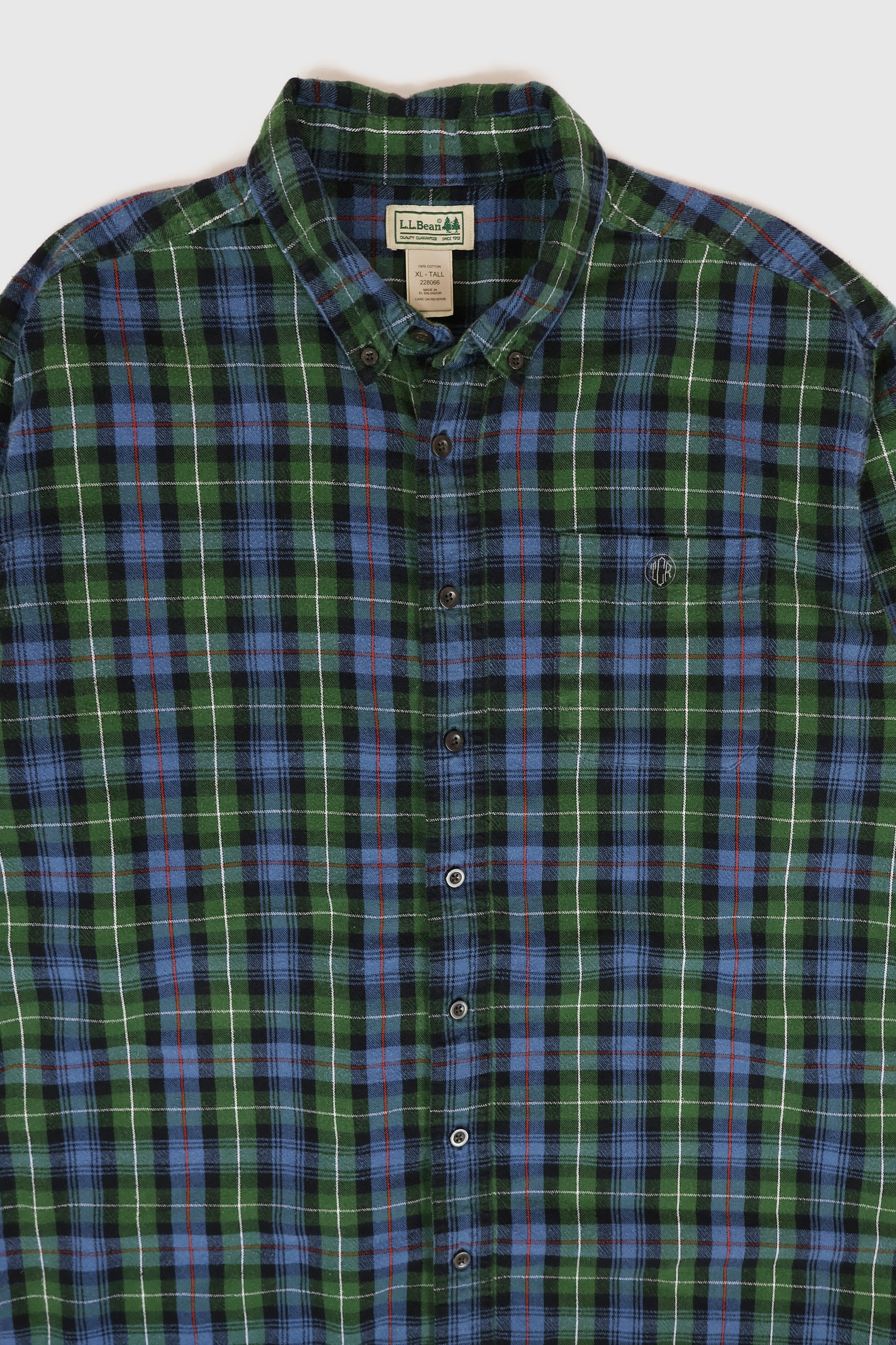 Vintage L.L. Bean Monogrammed Flannel Button-Down Shirt Image 1