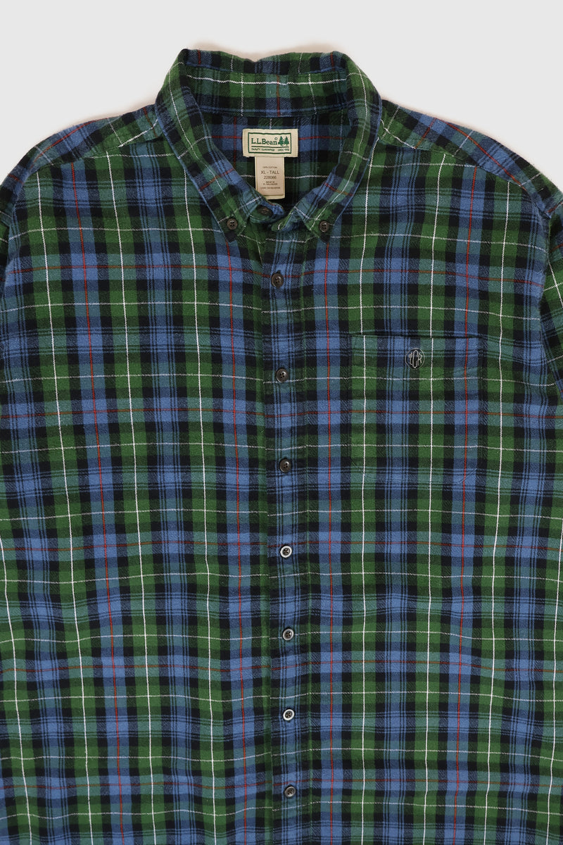Vintage L.L. Bean Monogrammed Flannel Button-Down Shirt