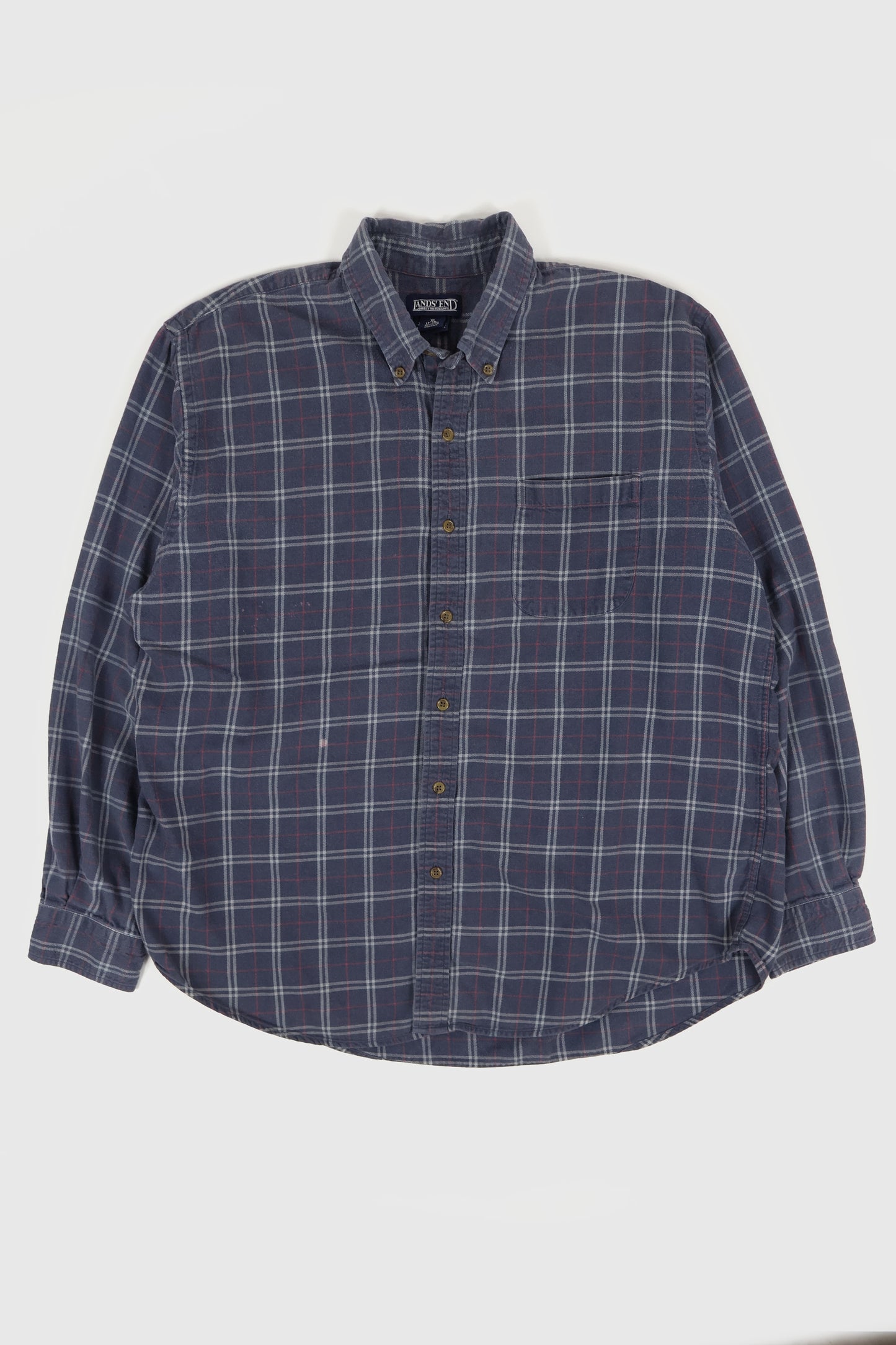 Vintage Blue Plaid Button-Down Shirt Image 0