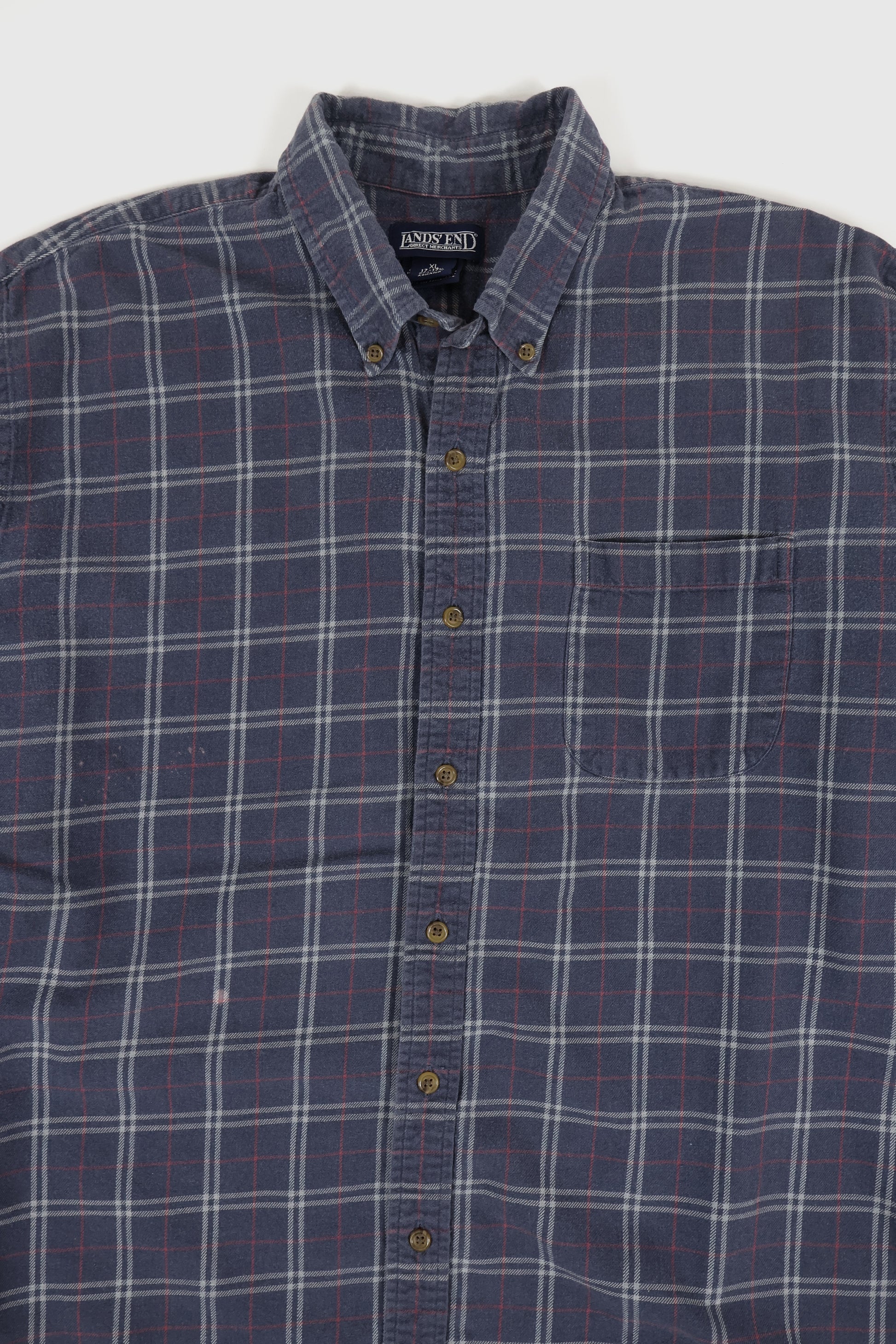 Vintage Blue Plaid Button-Down Shirt Image 1