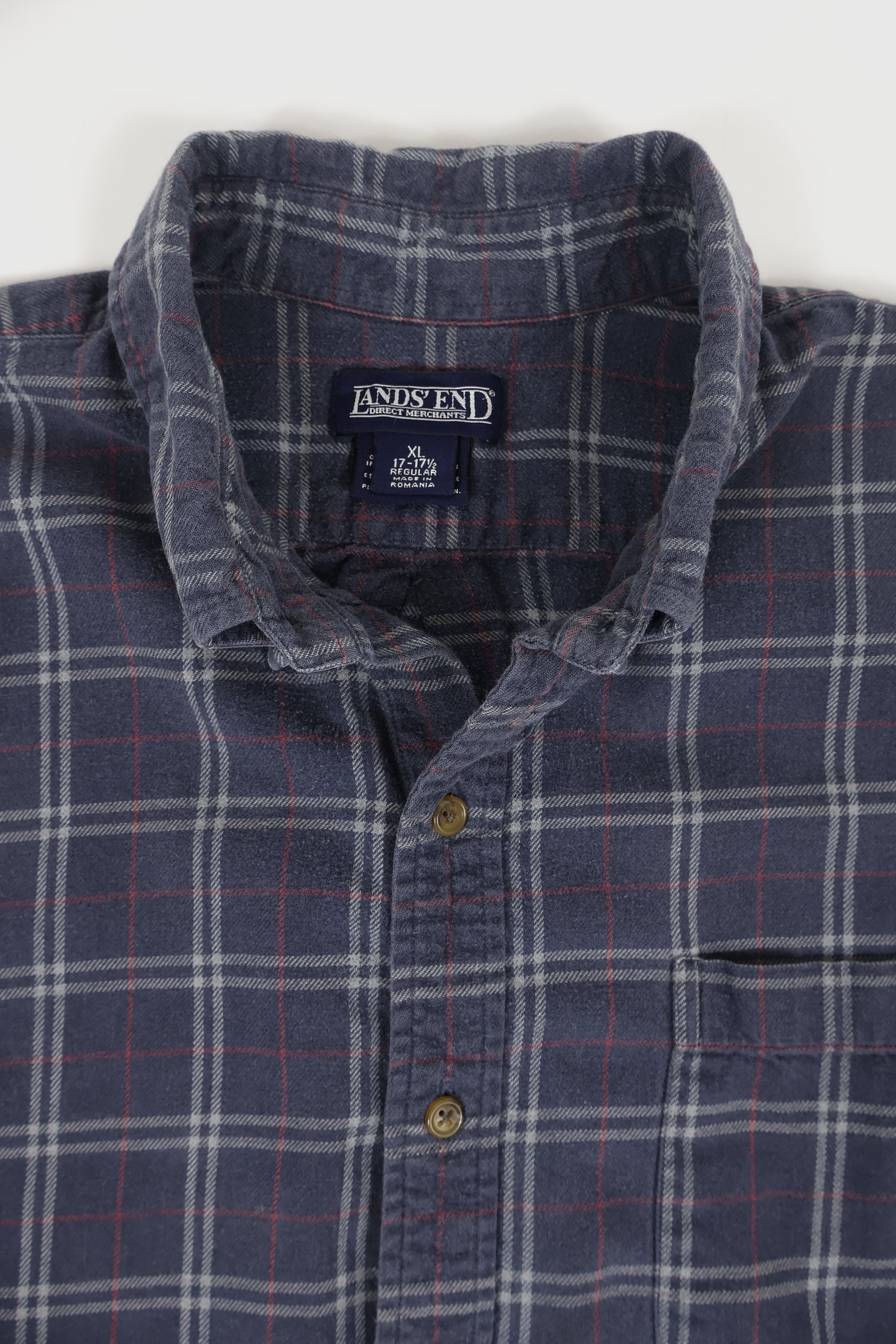 Vintage Blue Plaid Button-Down Shirt Image 2