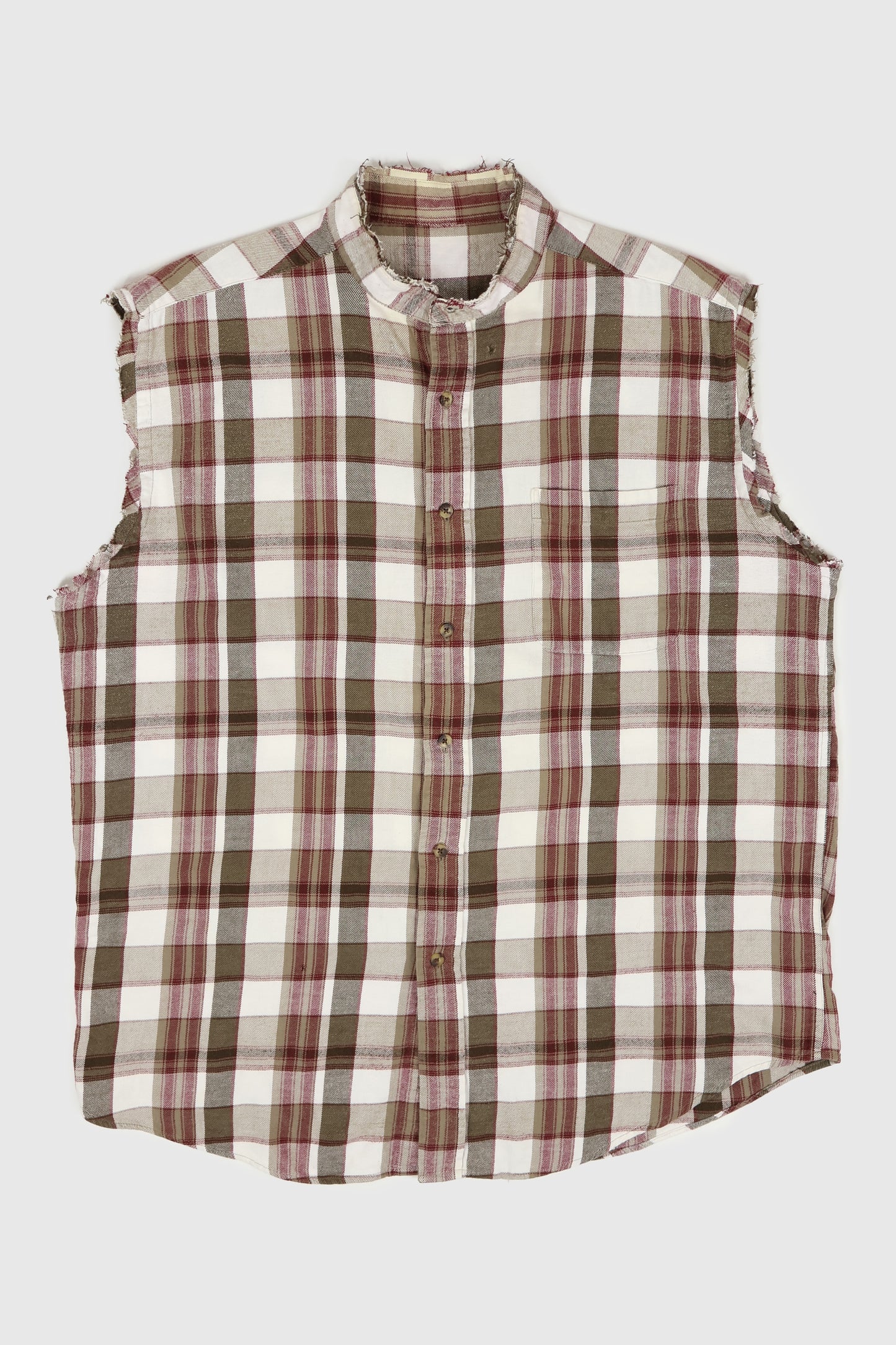 Vintage Sleeveless Plaid Button Down Shirt 03