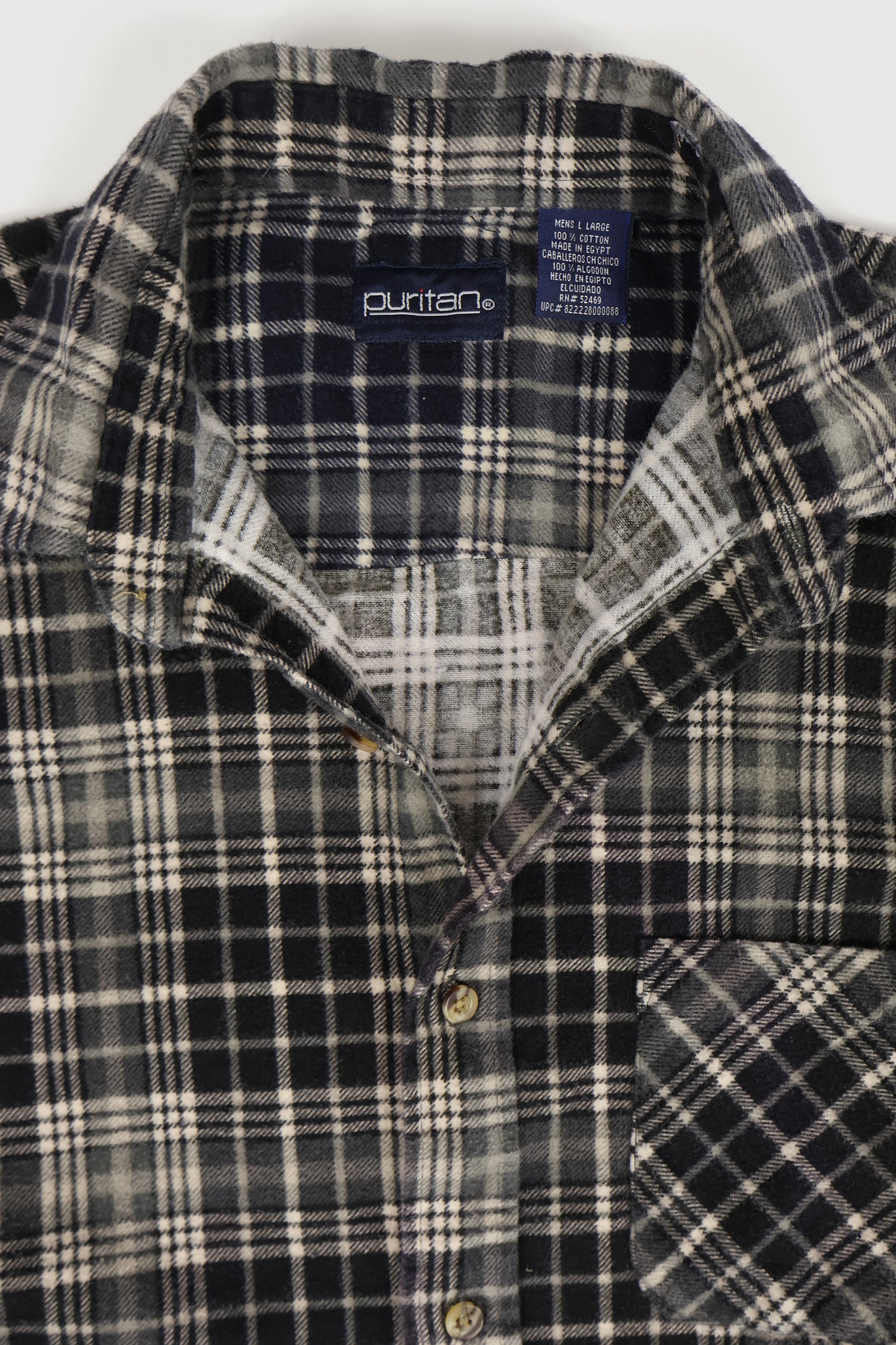 Vintage Black Flannel Button-Down Shirt Image 2