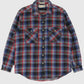 Vintage Grey Plaid Heavyweight Flannel Button-Down Shirt