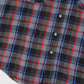 Vintage Grey Plaid Heavyweight Flannel Button-Down Shirt