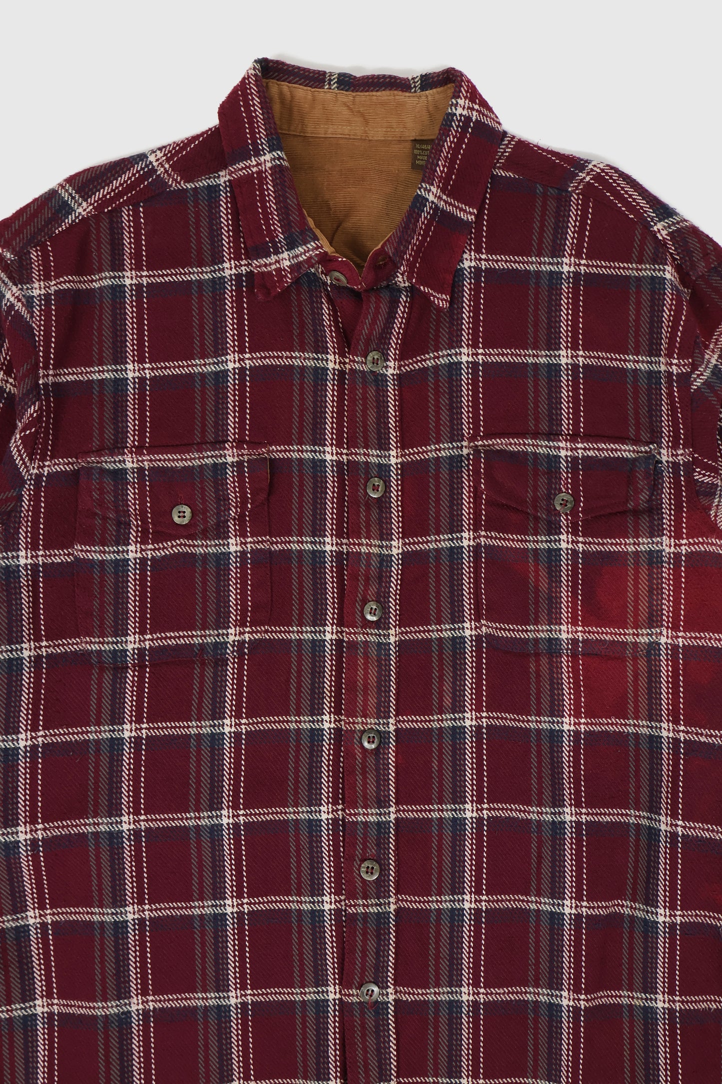 Vintage Heavyweight Red Plaid Button-Down Shirt