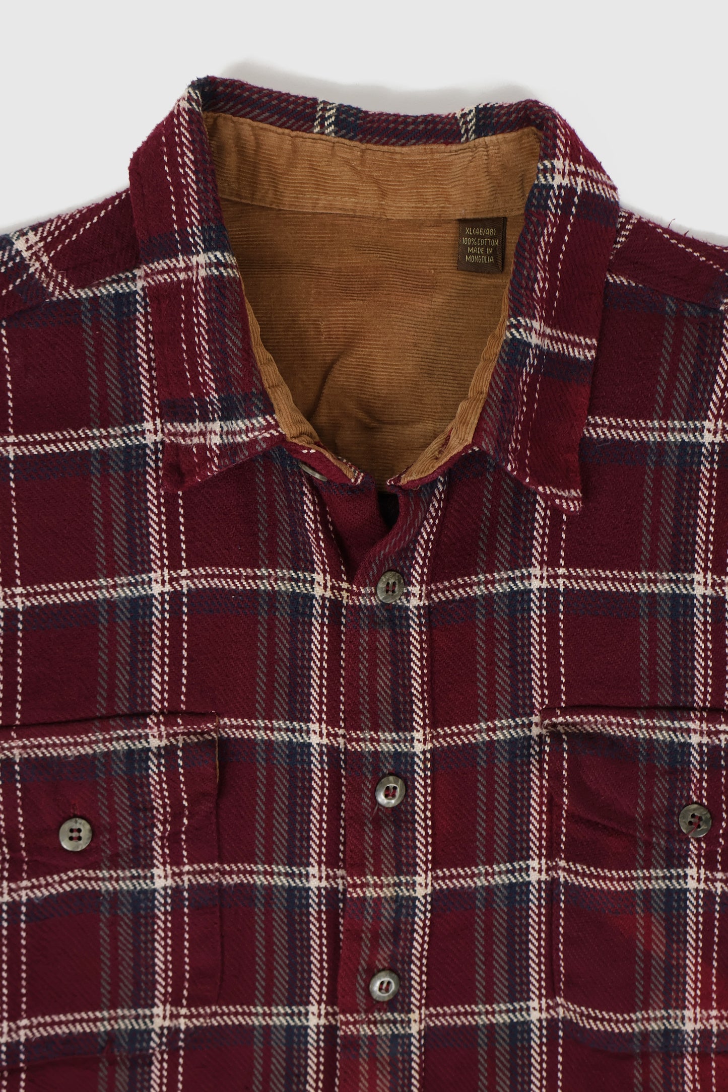 Vintage Heavyweight Red Plaid Button-Down Shirt