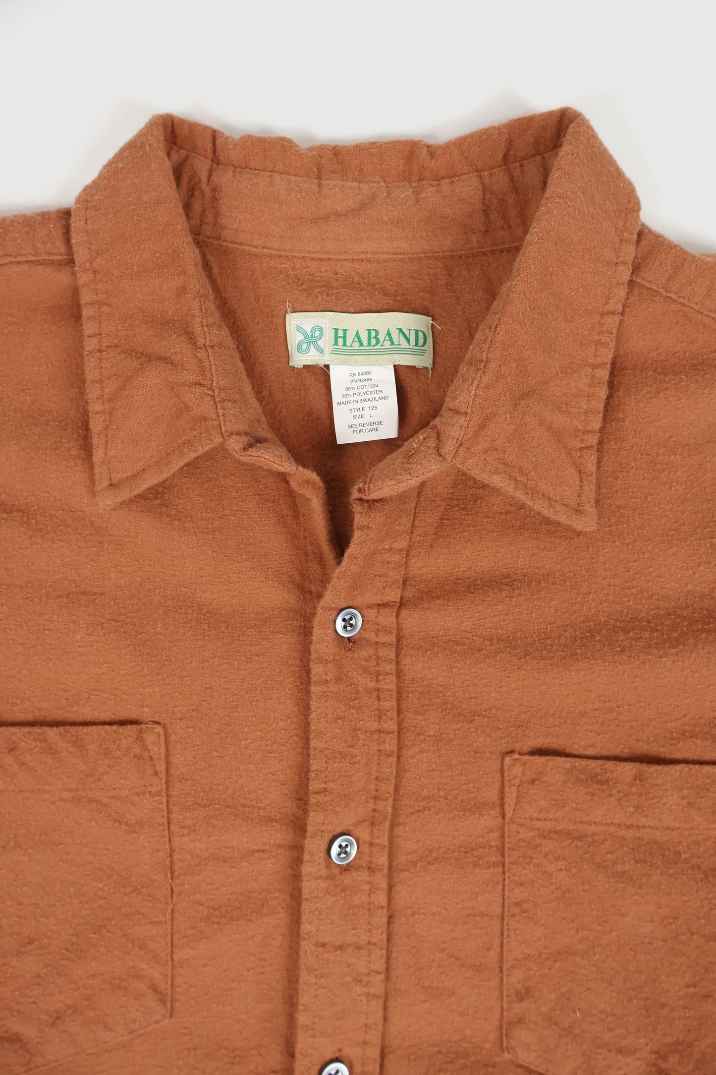 Vintage Lightweight Orange Flannel Button-Down Shirt Image 2