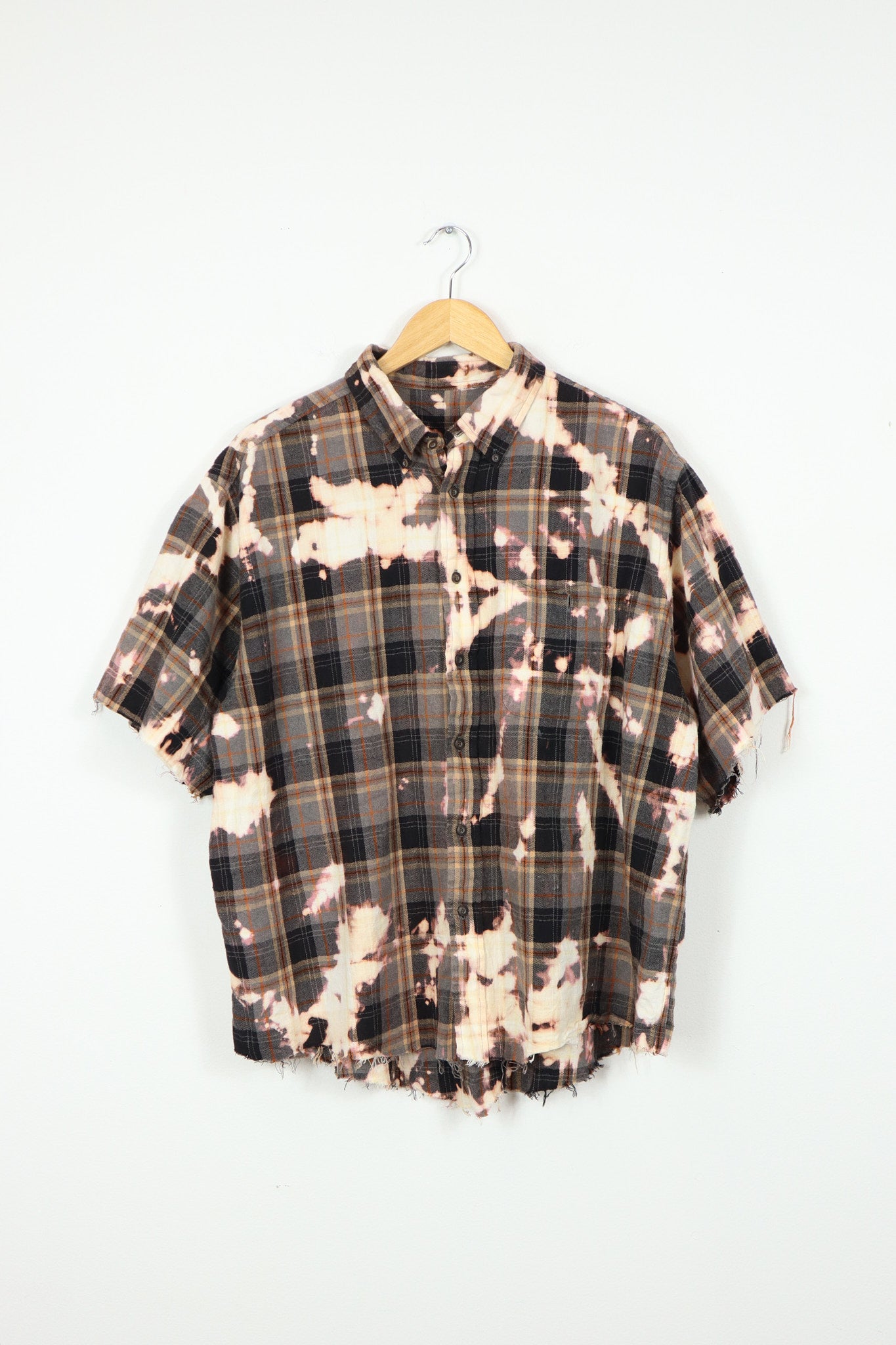 Vintage Bleached Short Sleeve Button-Down Shirt