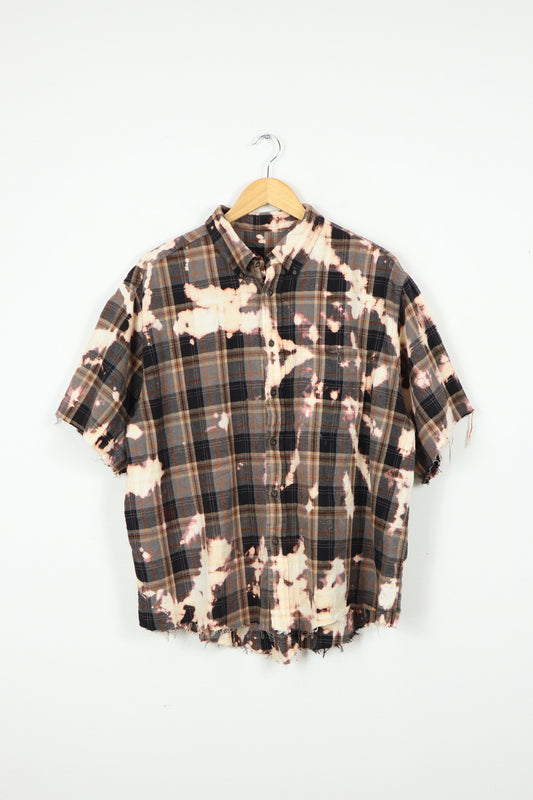 Vintage Bleached Short Sleeve Button-Down Shirt