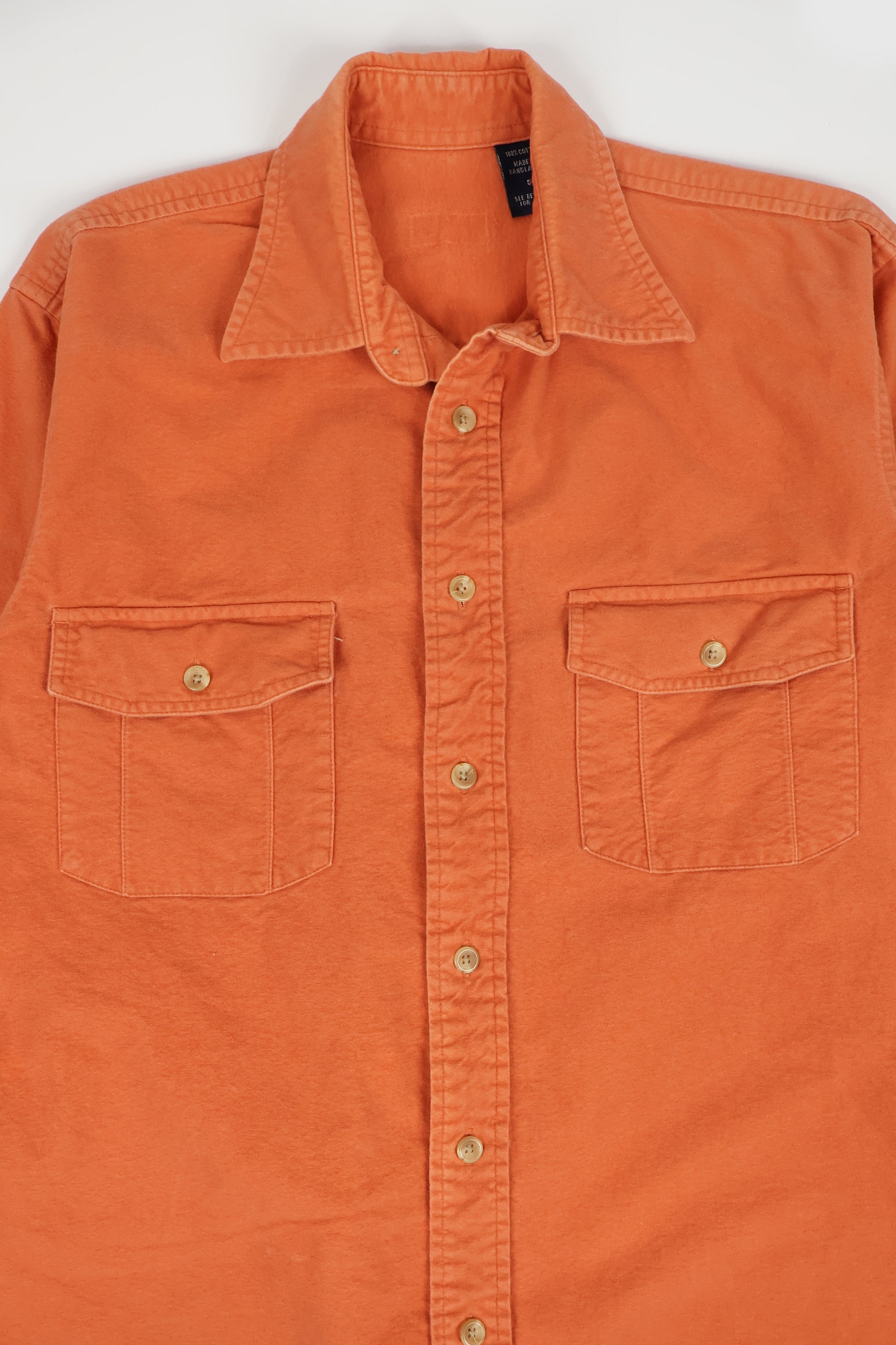 Vintage Orange Flannel Button-Down Shirt Image 1