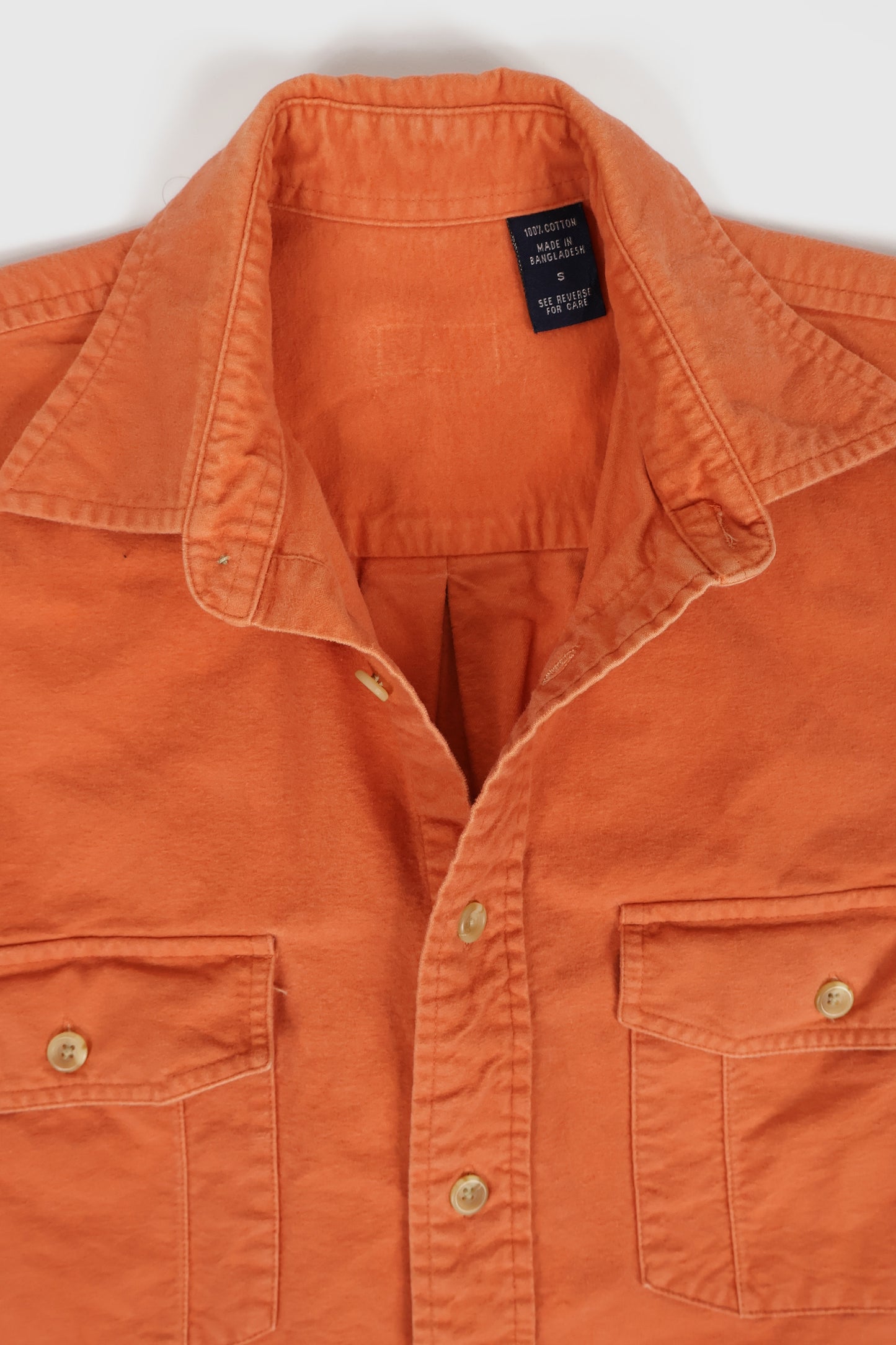 Vintage Orange Flannel Button-Down Shirt Image 2