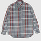 Vintage Grey Plaid Button-Down Shirt