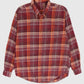 Vintage Red Plaid Flannel Button-Down Shirt Image 0