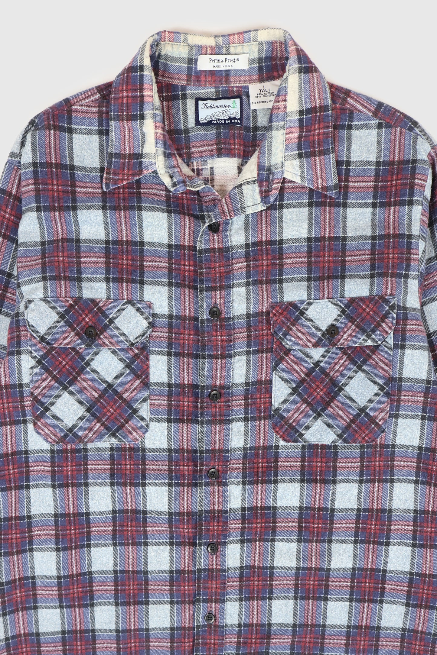 Vintage Plaid Flannel Button-Down Shirt Image 1