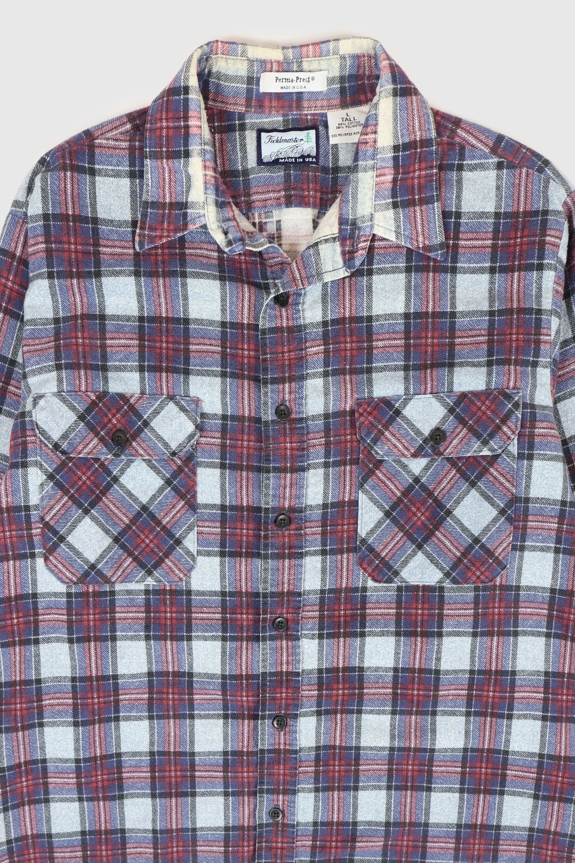 Vintage Plaid Flannel Button-Down Shirt Image 1