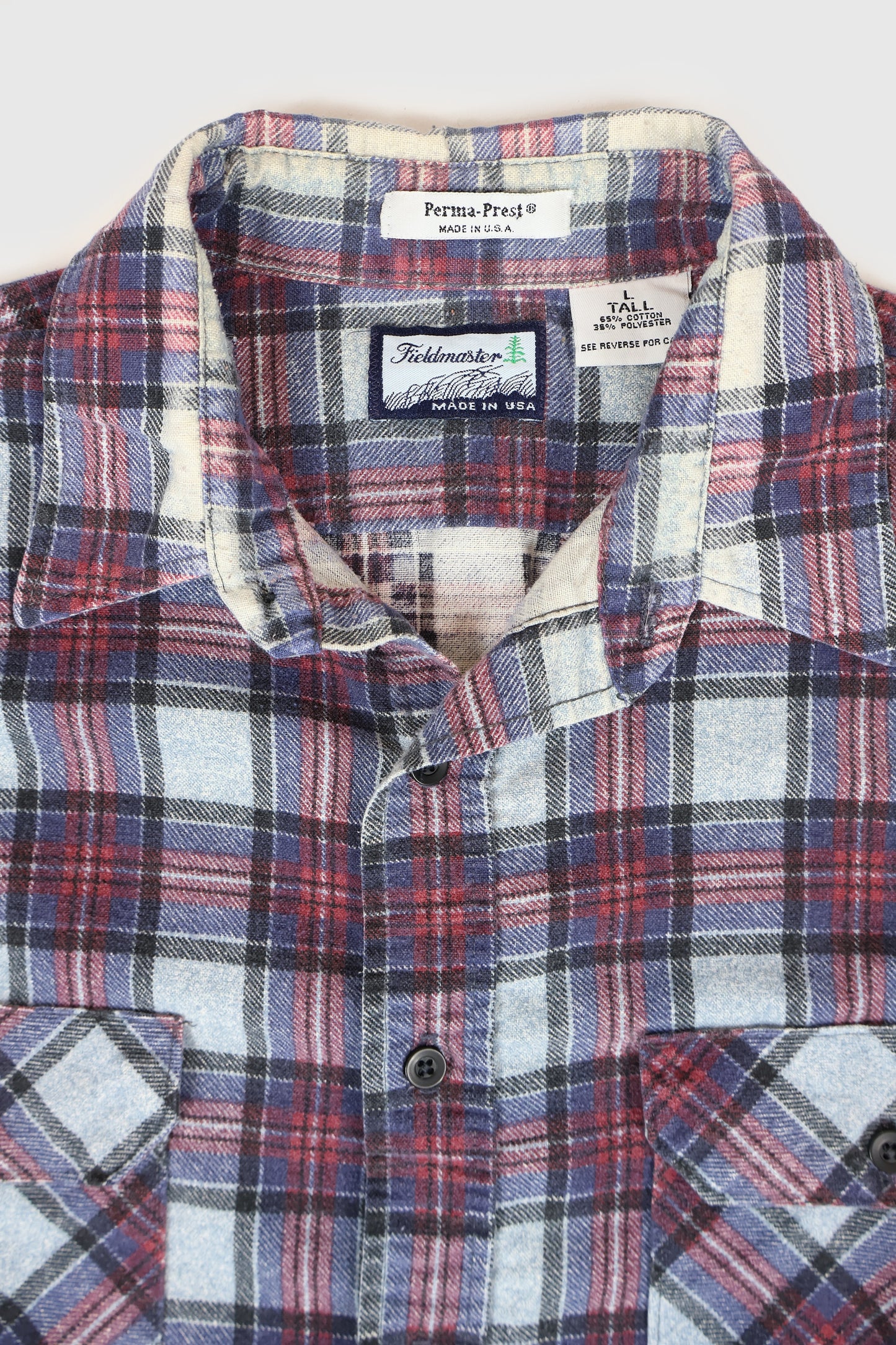 Vintage Plaid Flannel Button-Down Shirt Image 2