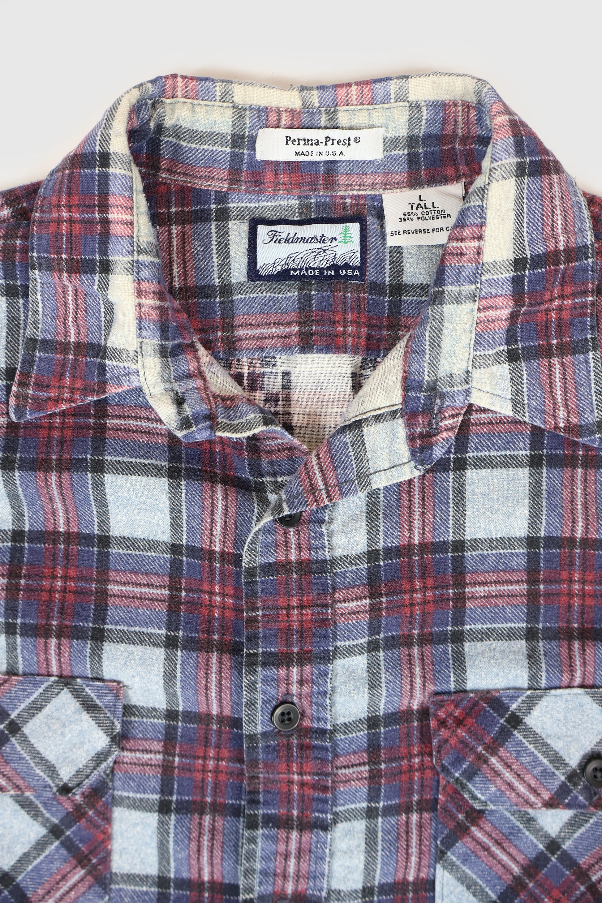 Vintage Plaid Flannel Button-Down Shirt Image 2
