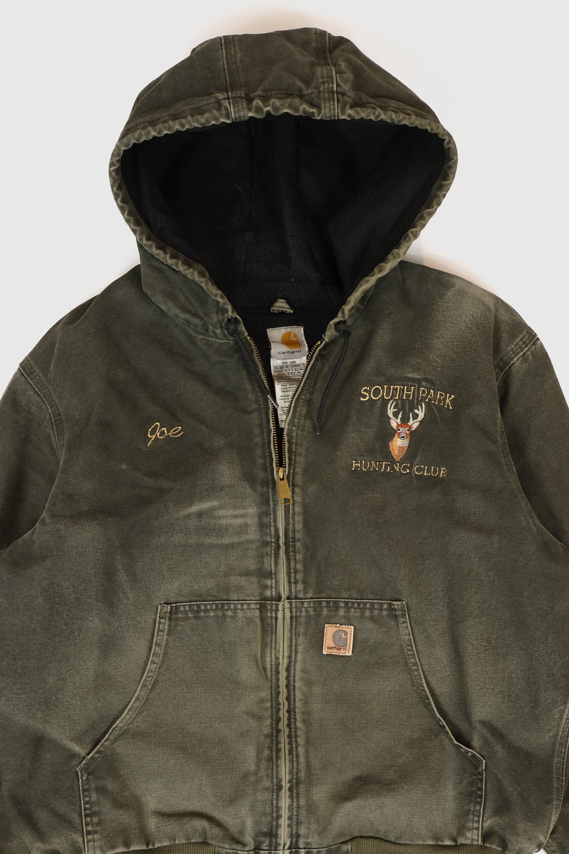 Vintage Carhartt South Park Hunting Club Hooded Jacket Image 1