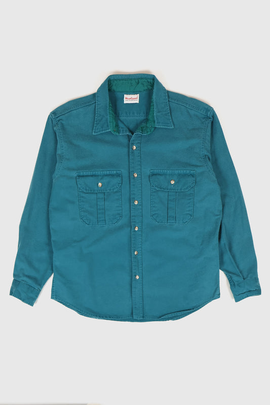 Vintage Green Flannel Button-Down Shirt Image 0