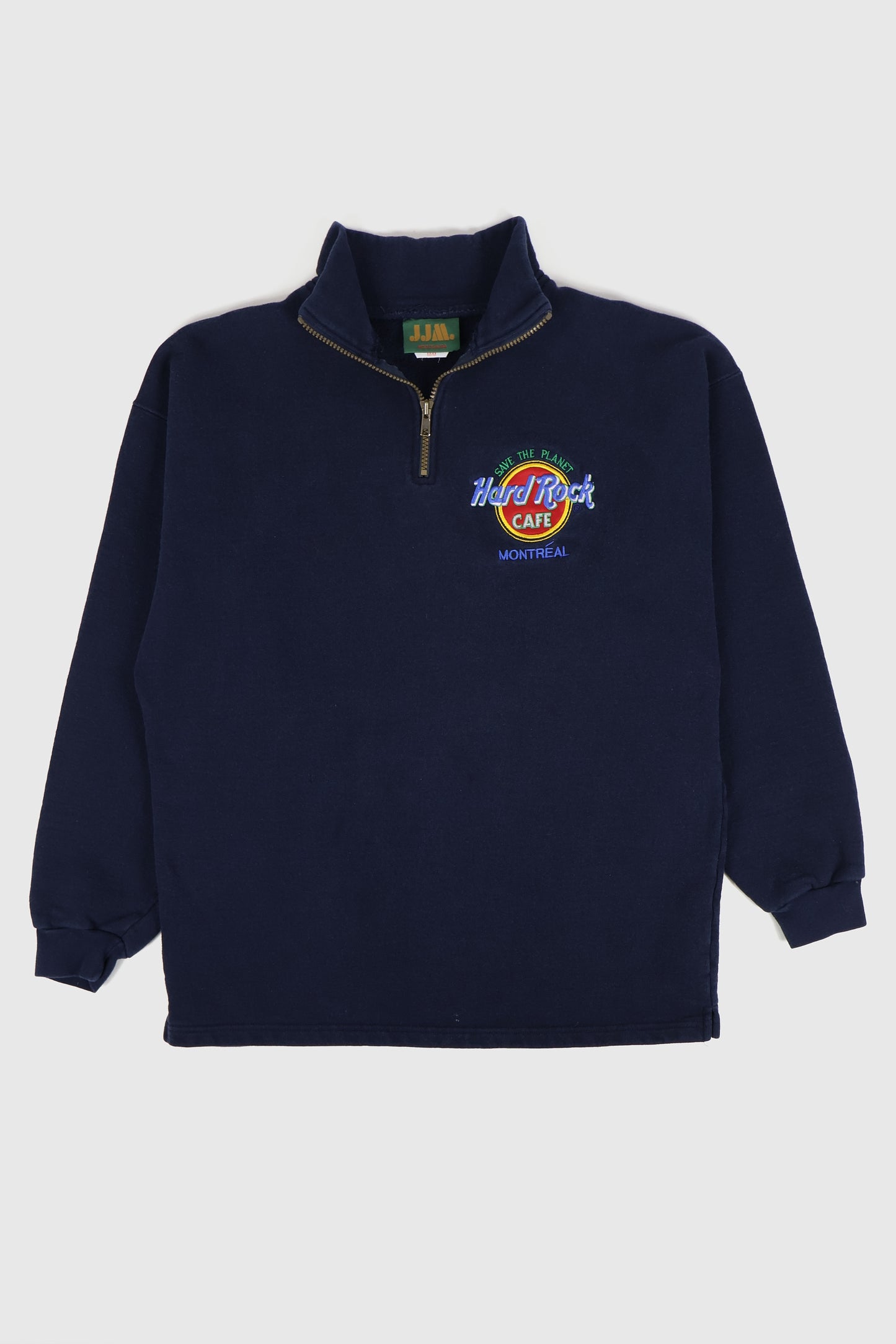 Vintage Hard Rock Café Montreal Quarter Zip Crewneck Image 0