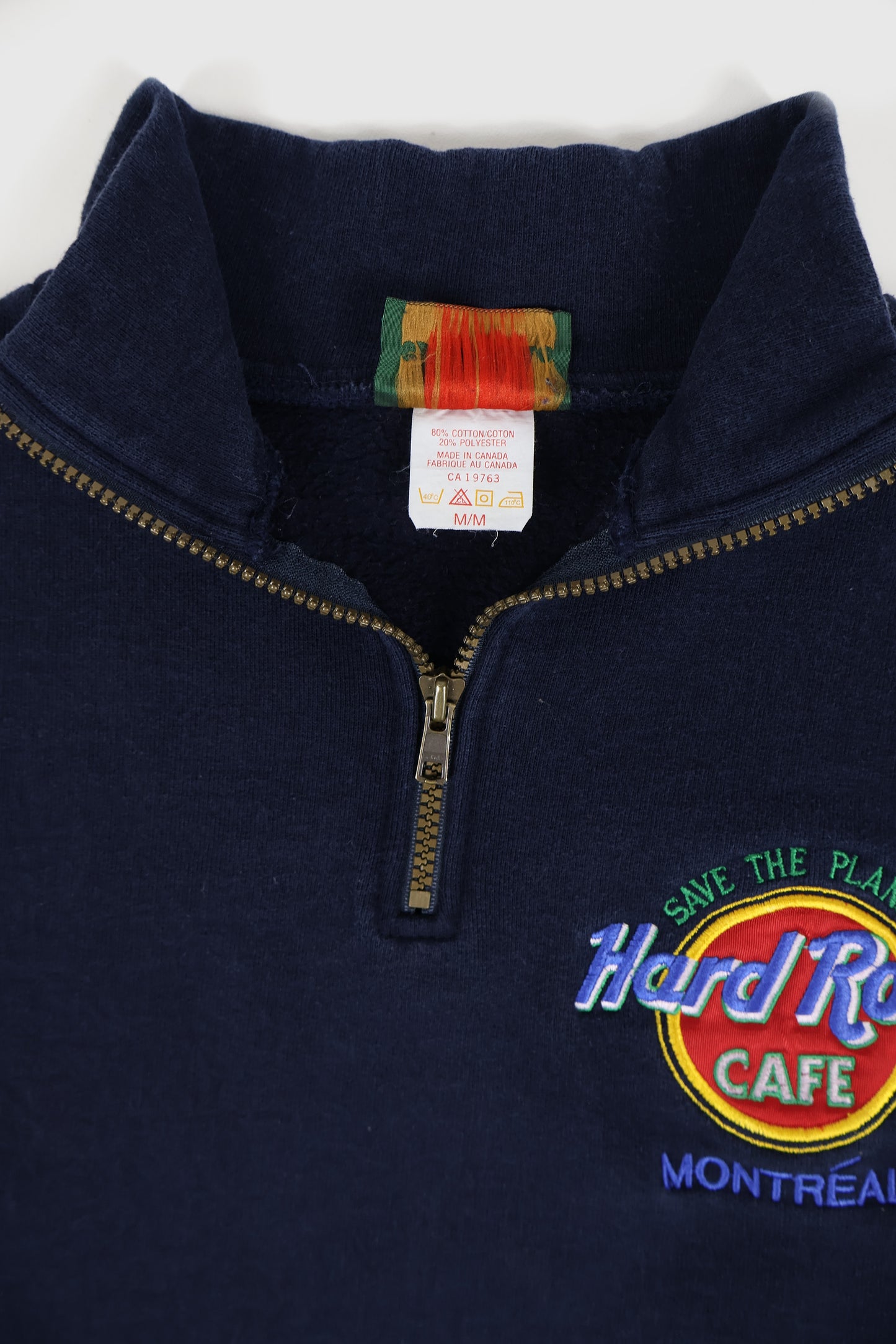 Vintage Hard Rock Café Montreal Quarter Zip Crewneck Image 2