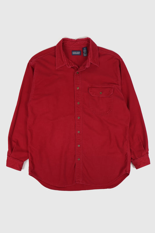 Vintage Red Flannel Button-Down Shirt 02 Image 0