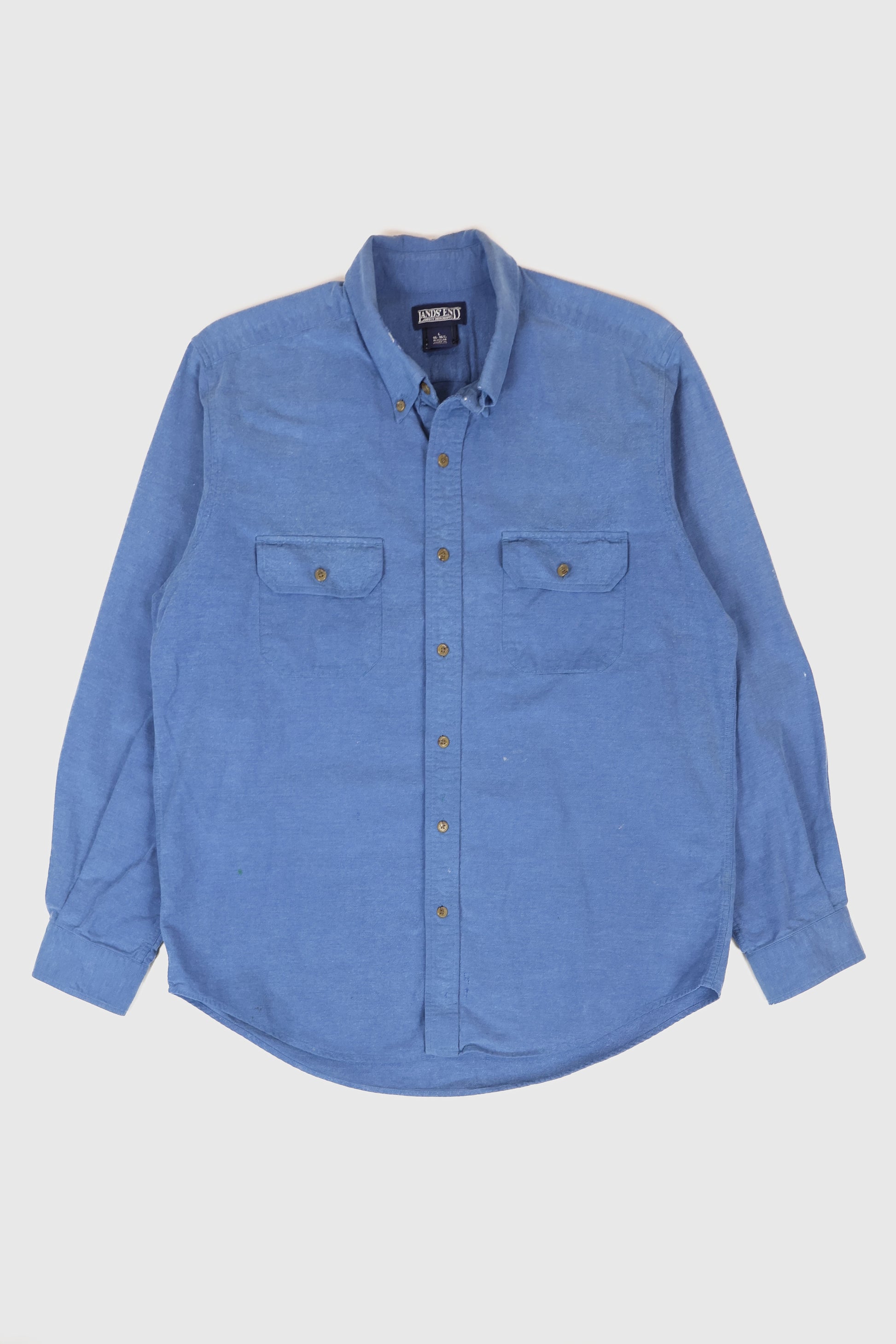 Vintage Land's End Frayed Button-Down Shirt Image 0