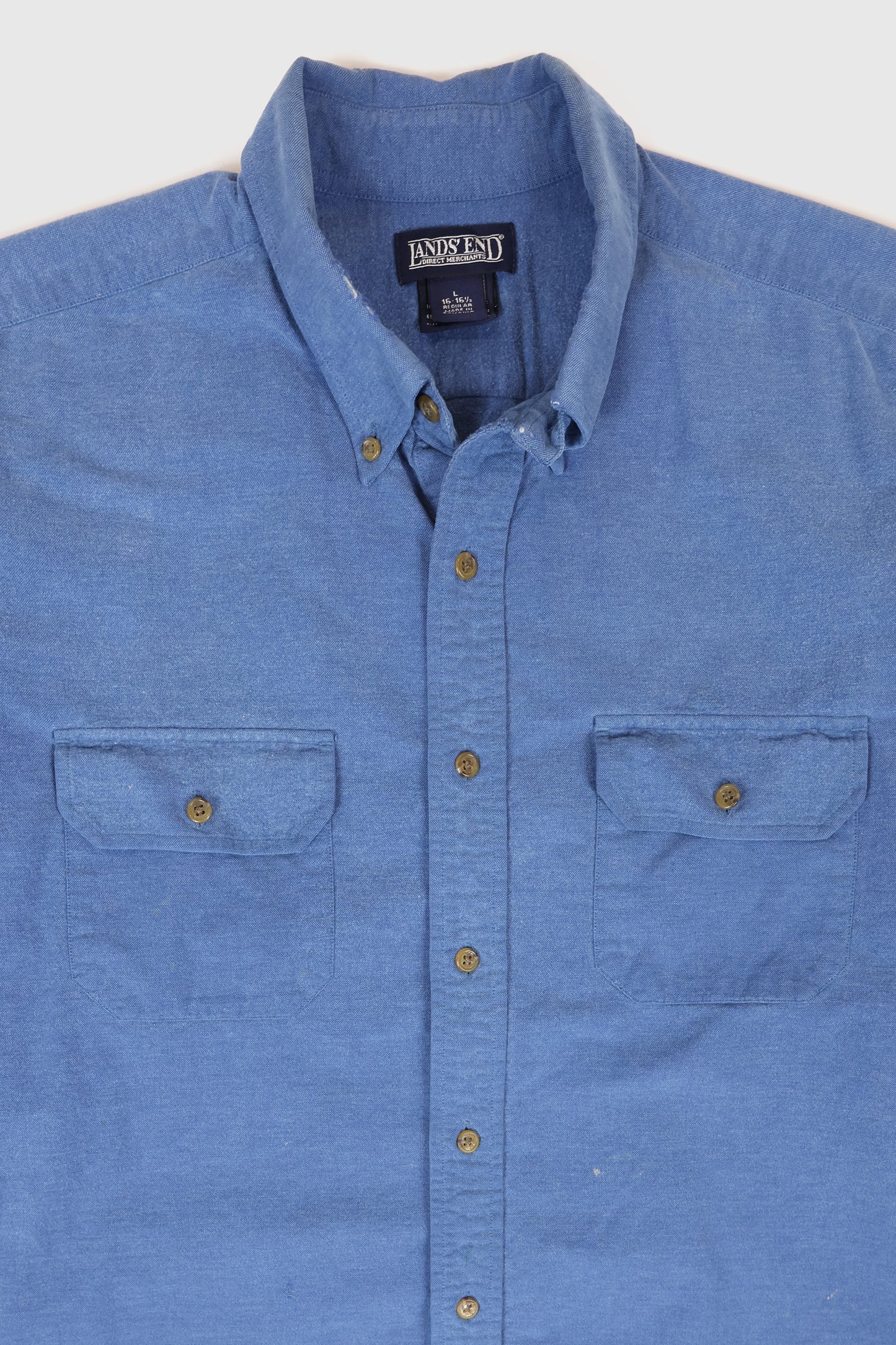 Vintage Land's End Frayed Button-Down Shirt Image 1