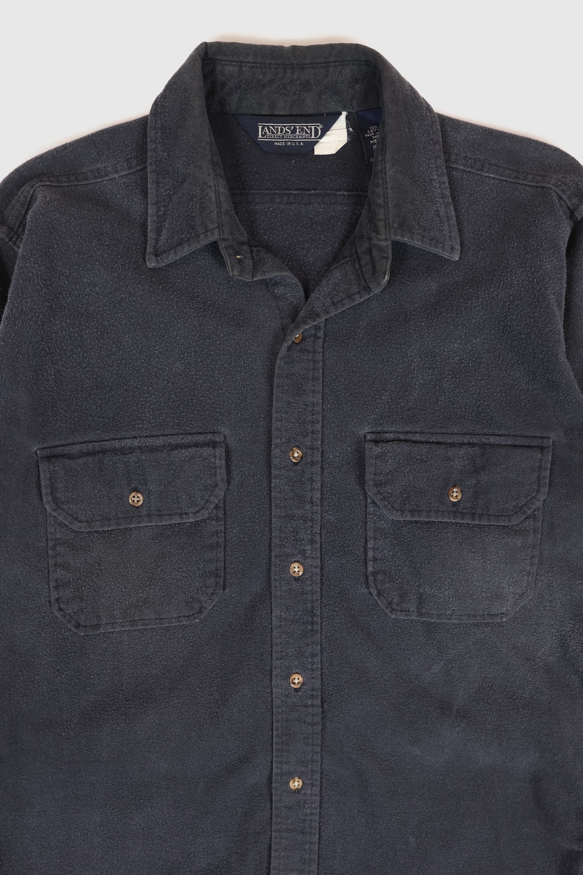 Vintage Land's End Flannel Button-Down Shirt Image 1