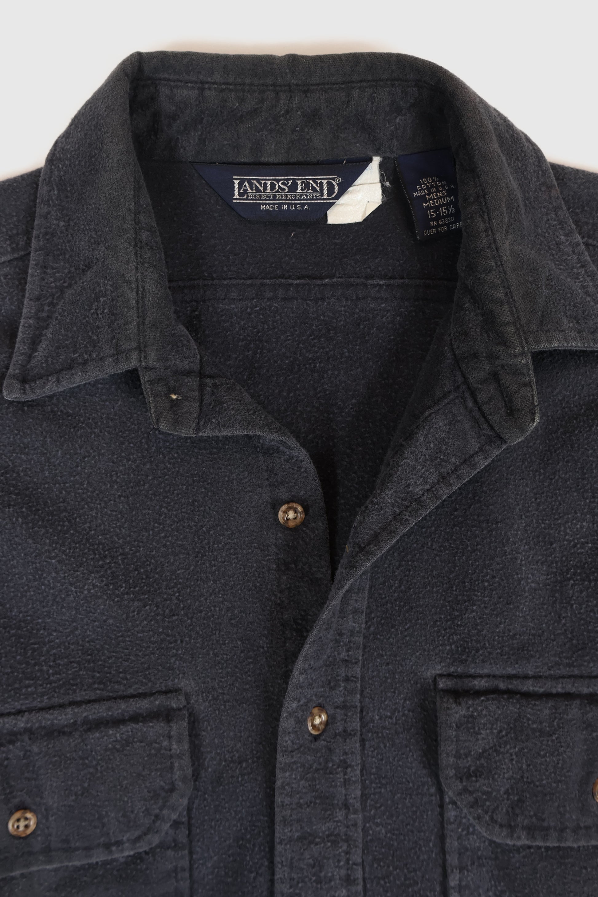 Vintage Land's End Flannel Button-Down Shirt Image 2