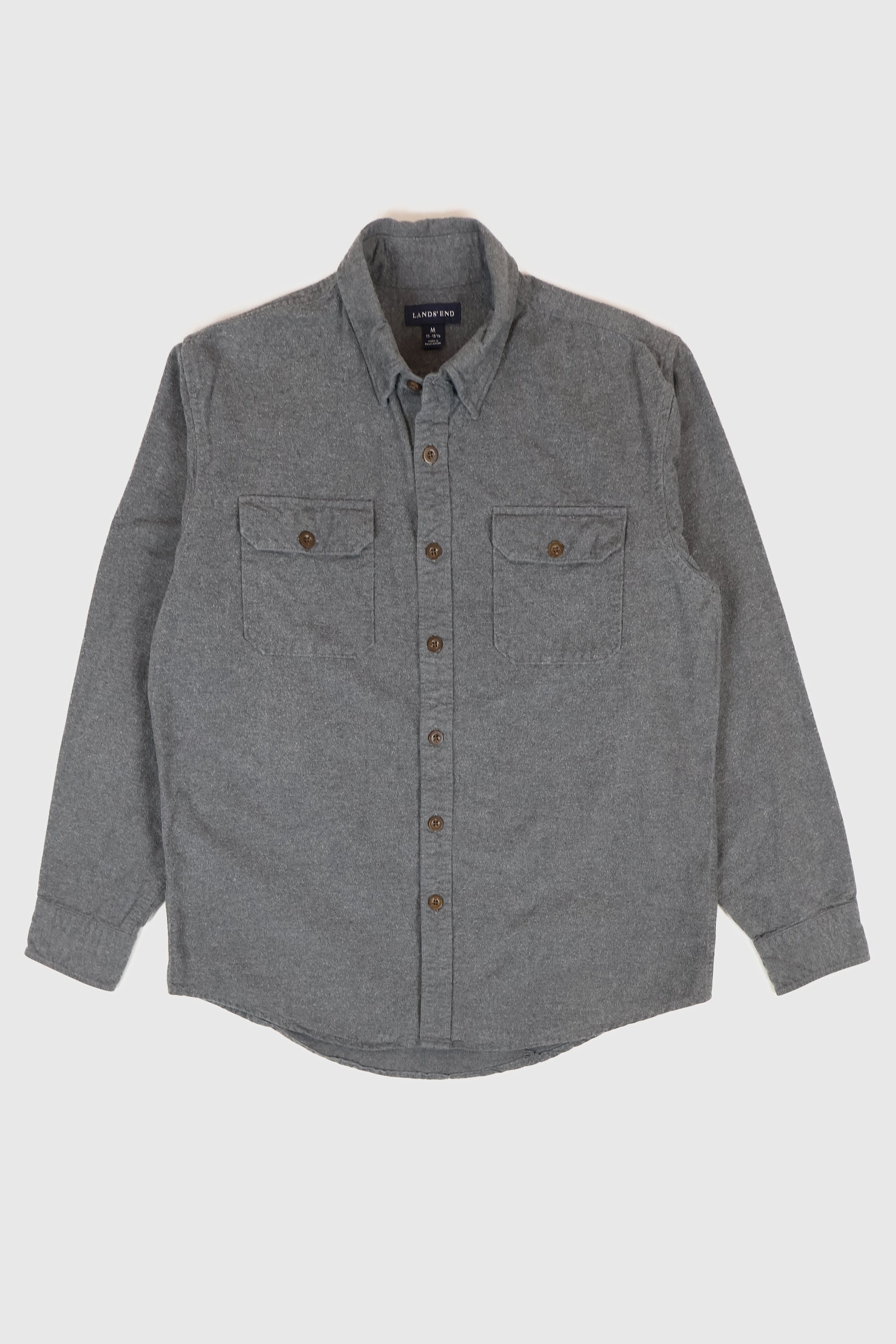 Vintage Land's End Flannel Button-Down Shirt Image 0