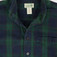 Vintage L.L. Bean Green Plaid Flannel Button-Down Shirt Image 2