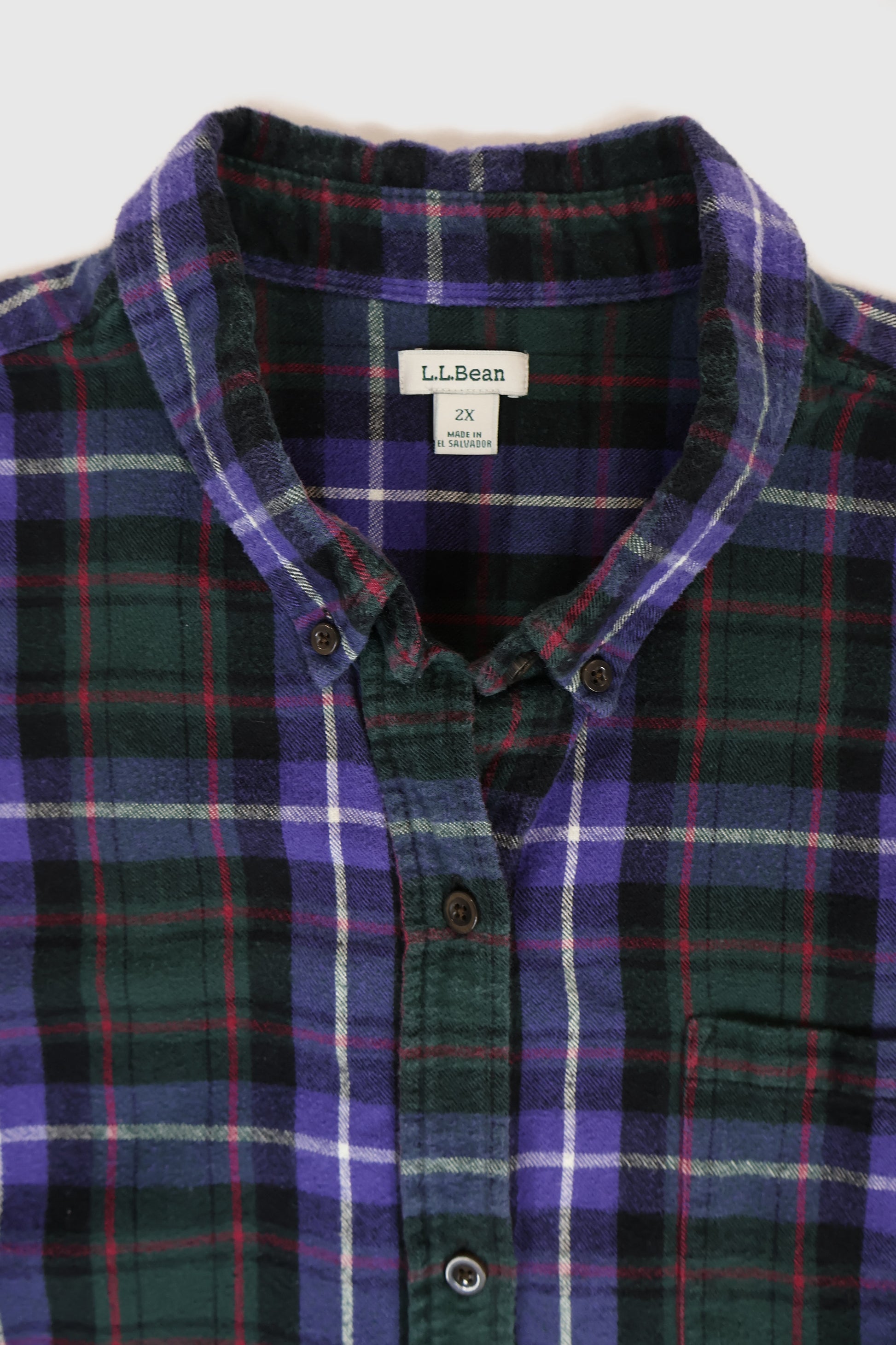 Vintage L.L. Bean Flannel Button-Down Shirt Image 2