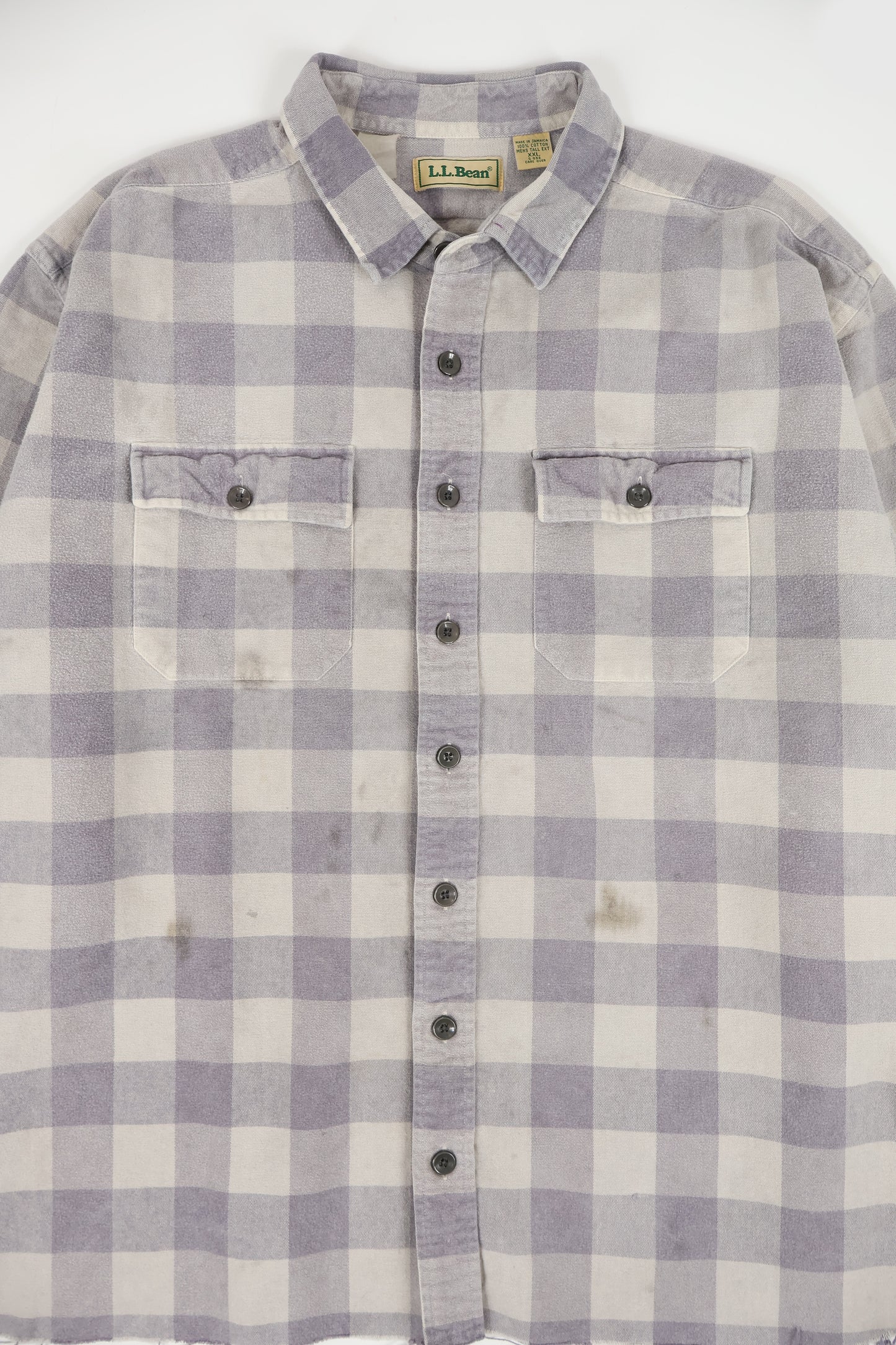 Vintage L.L. Bean Distressed Plaid Flannel Button Down Shirt Image 1