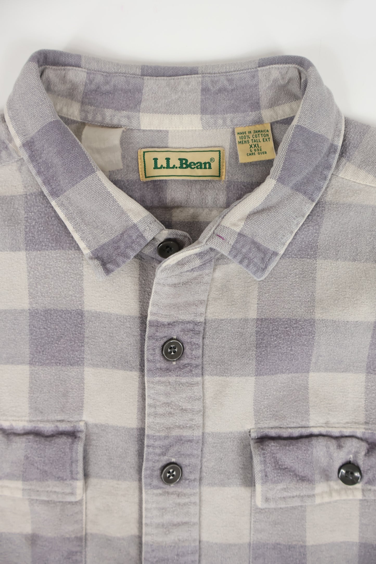 Vintage L.L. Bean Distressed Plaid Flannel Button Down Shirt Image 2