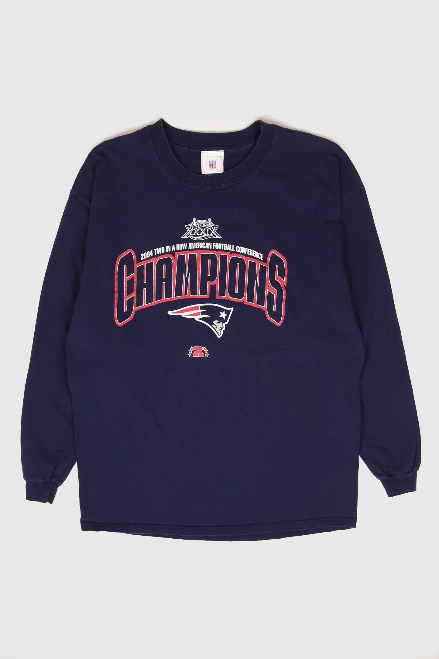 Vintage New England Patriots 2004 AFC Champs Long Sleeve Tee Image 0
